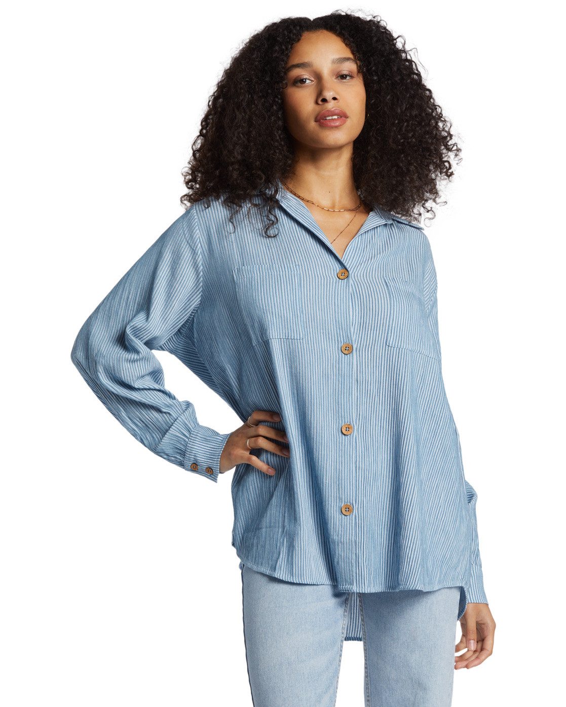 Billabong Shirt met lange mouwen Swell dames shirts maat M blauw