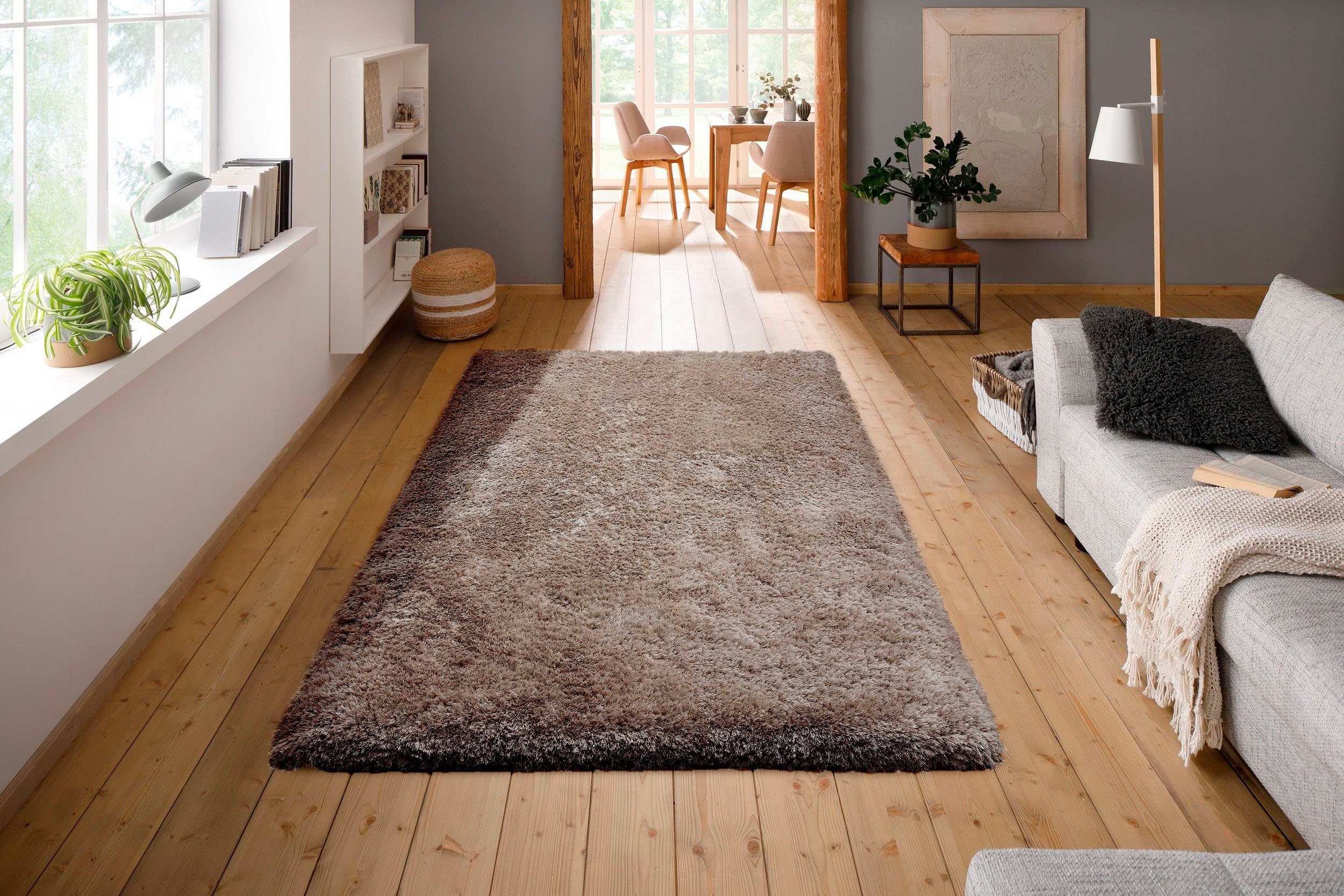 Leonique Hoogpolig vloerkleed Lasse, hoge pool, bijzonder zacht door microvezel Shaggy-look, gemêleerd garen, woonkamer, slaapkamer, kinderkamer