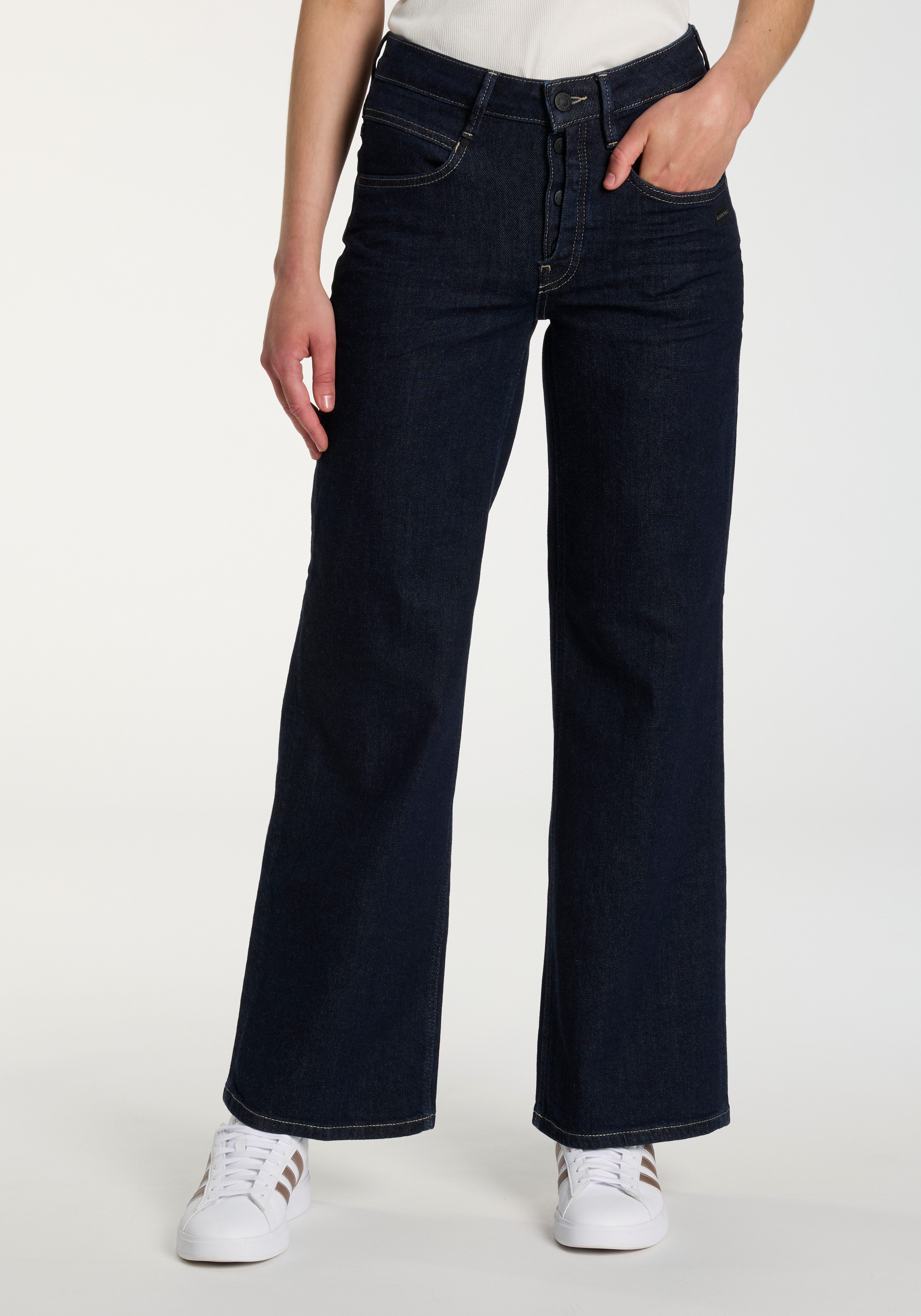 GANG Wijde jeans 94MEDINA WIDE met knoopsluiting