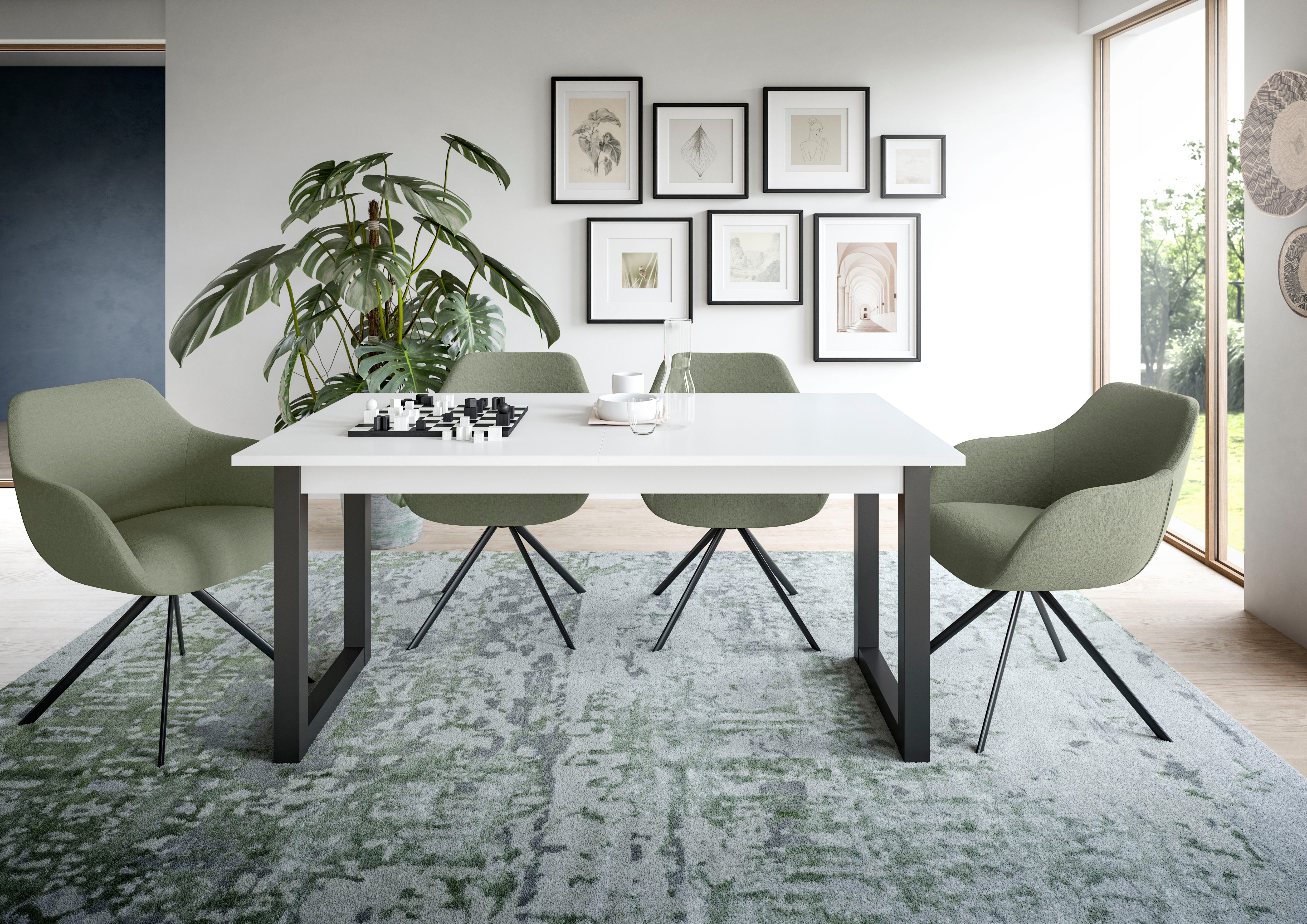 INOSIGN Eettafel Rail, uitschuifbaar 150 - 190 cm, inclusief 40 cm inlegplaat
