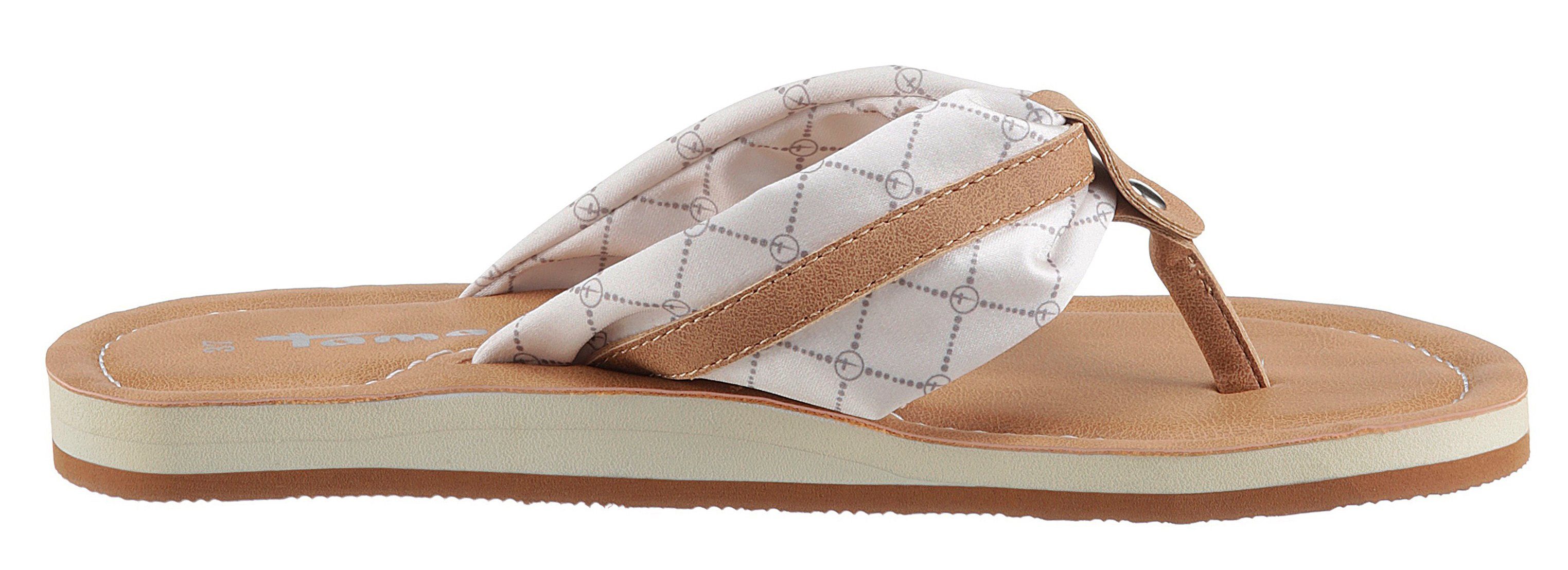 Tamaris Teenslippers Avril , zomerschoenen, flats, slippers met t-logo hanger