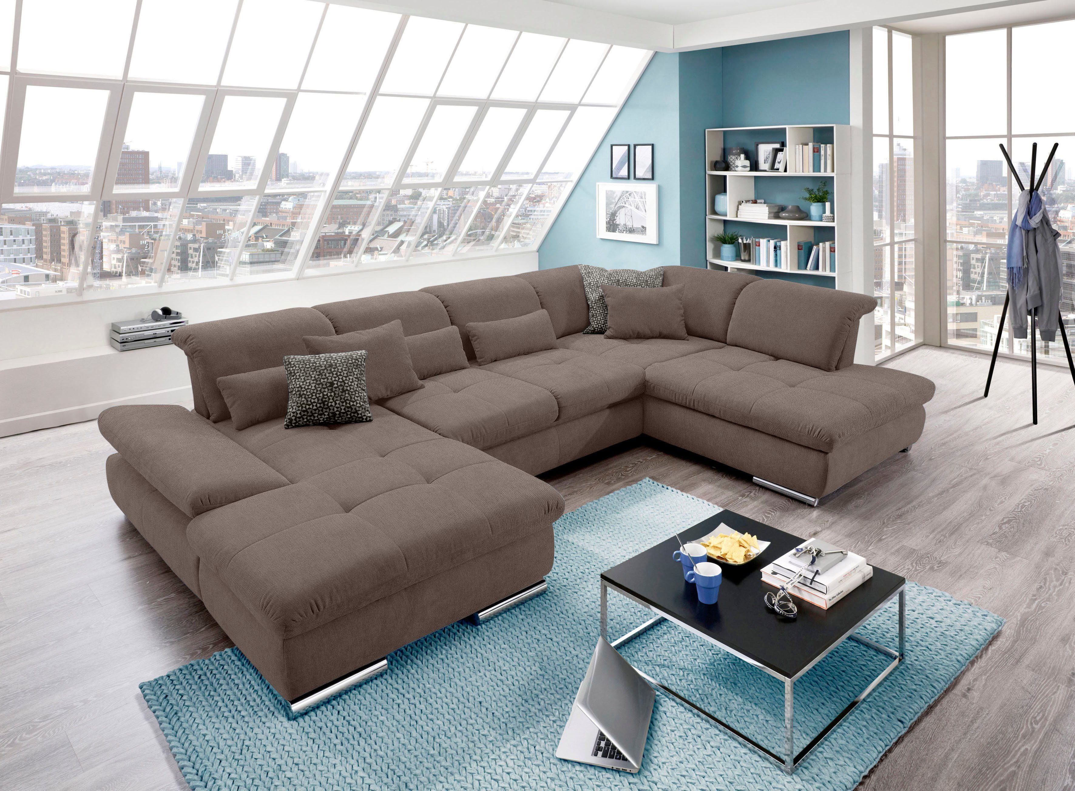 set one by Musterring Zithoek SO 4100 comfortabele pocketvering, incl. hoofdeindeverstelling