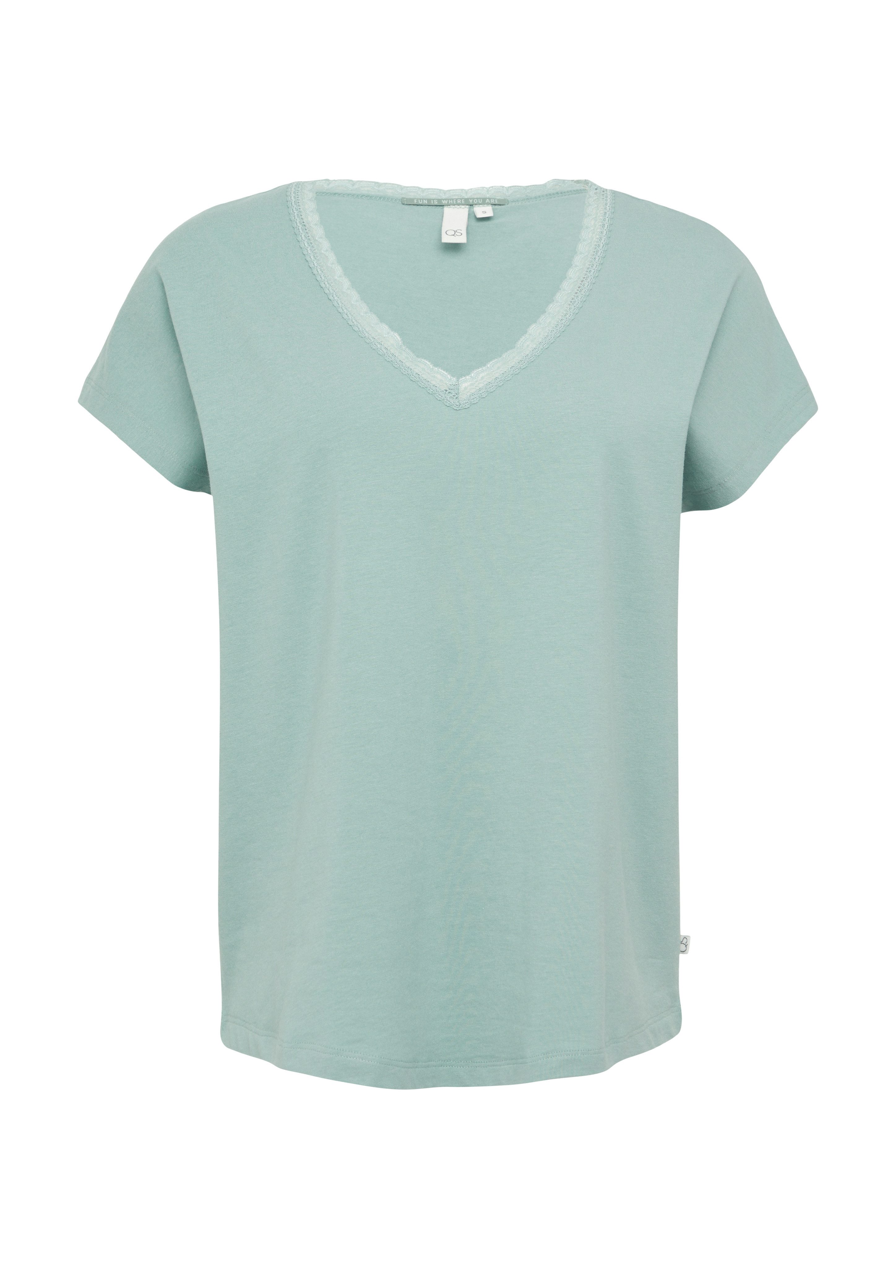 Q/S designed by T-shirt met kant bij de hals
