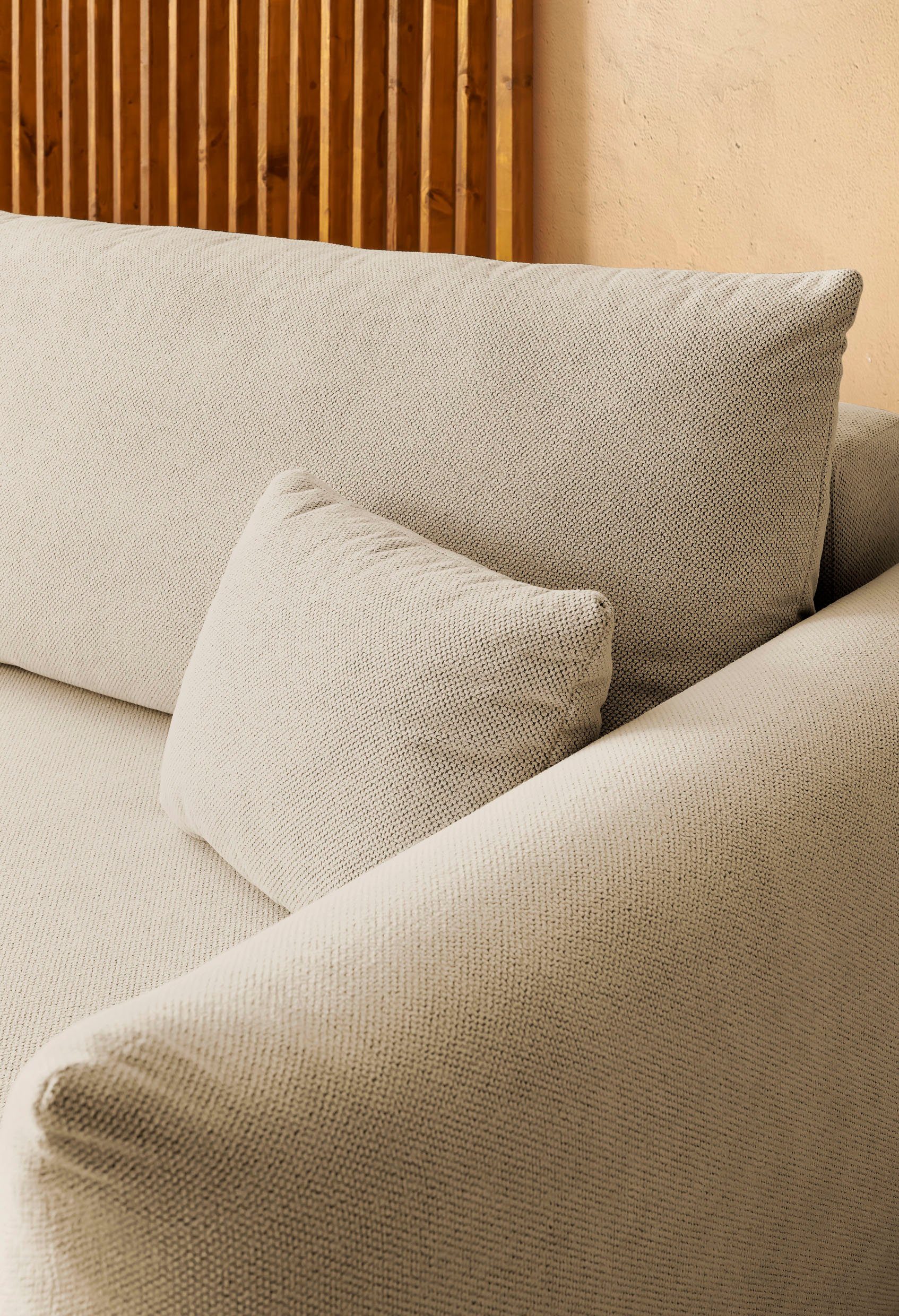 INOSIGN 3-zitsbank MAVAS slaapbank met bedlade ca. 240/108 cm (ligoppervlak 212/145 cm), ribfluweel, chenille, structuur