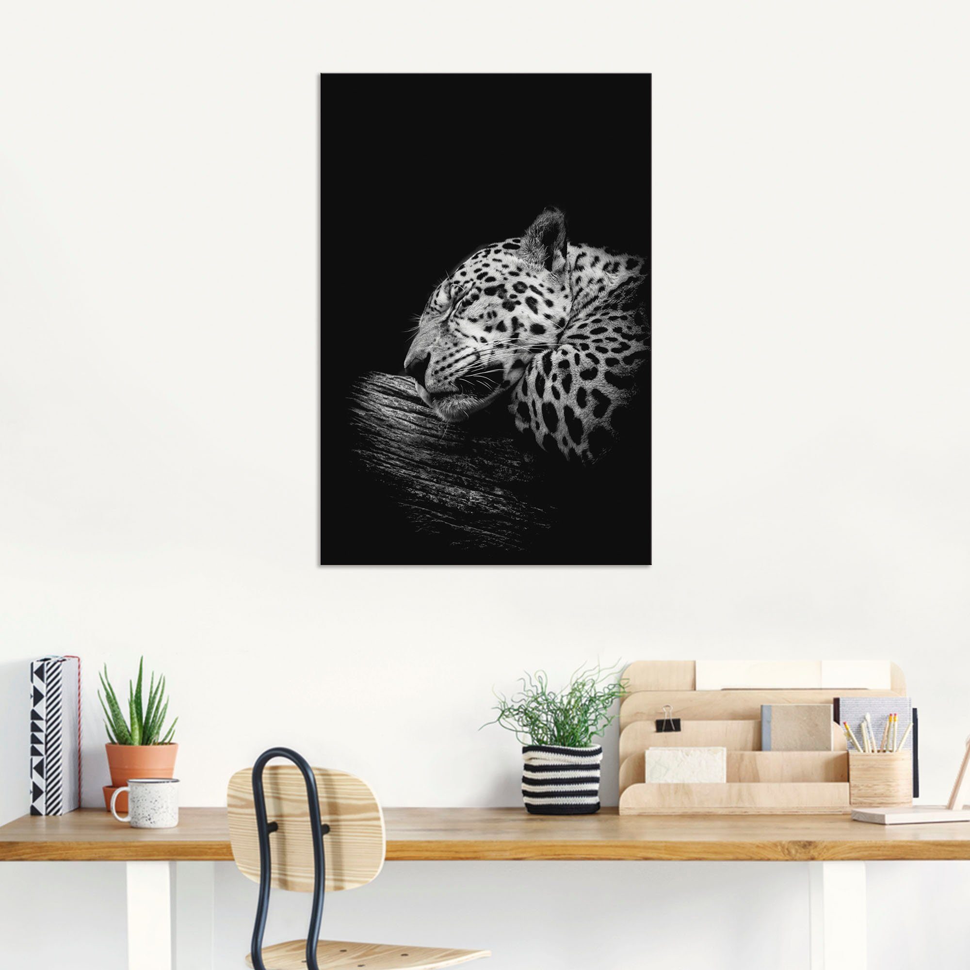 Artland Artprint De slapende jaguar als artprint van aluminium, artprint voor buiten, artprint op linnen, poster in verschillende maten. maten