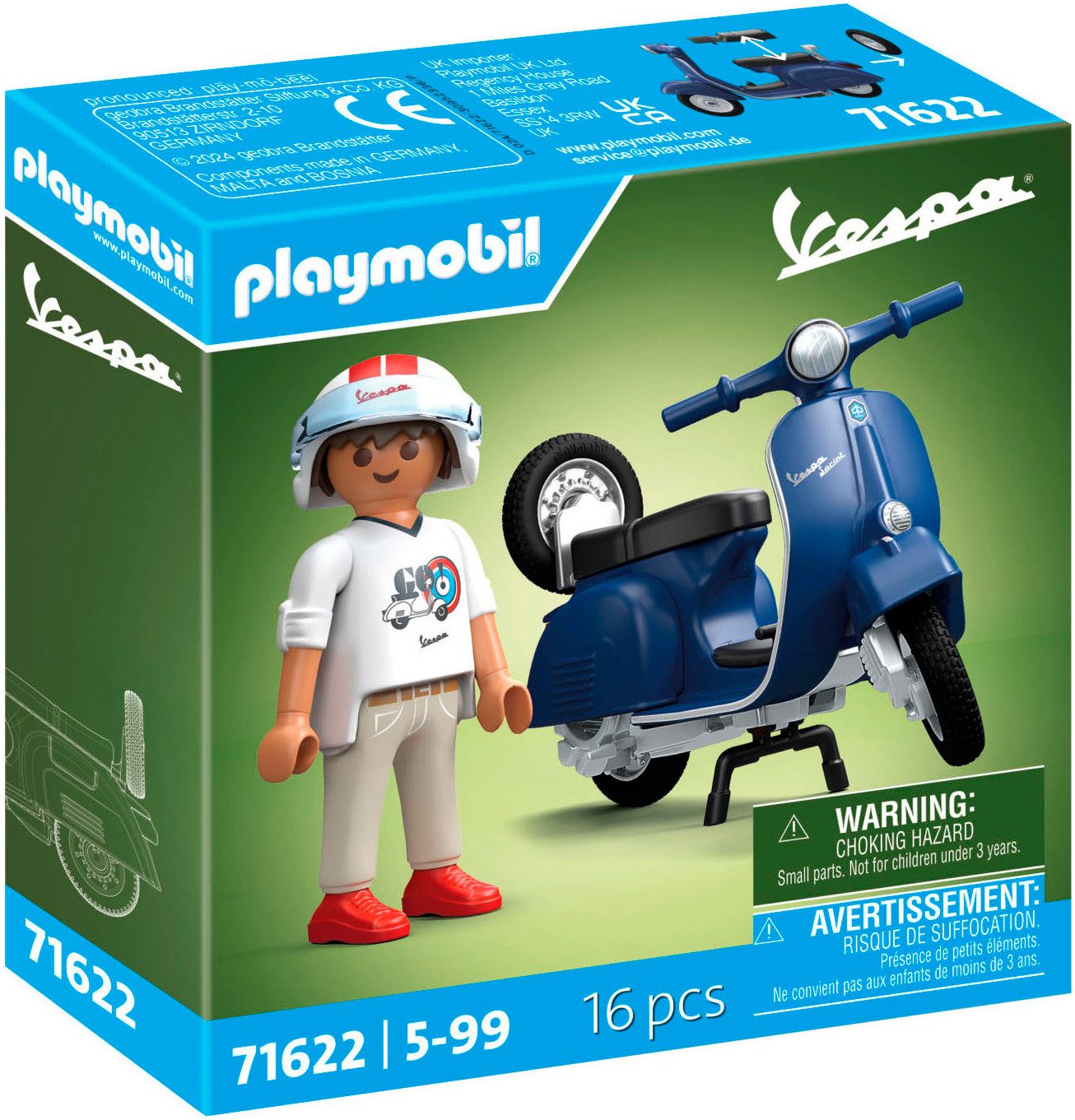 Playmobil® Constructie-speelset 1969 Vespa 150 Sprint Veloce, Blauw (71622), Vespa (16-delig)