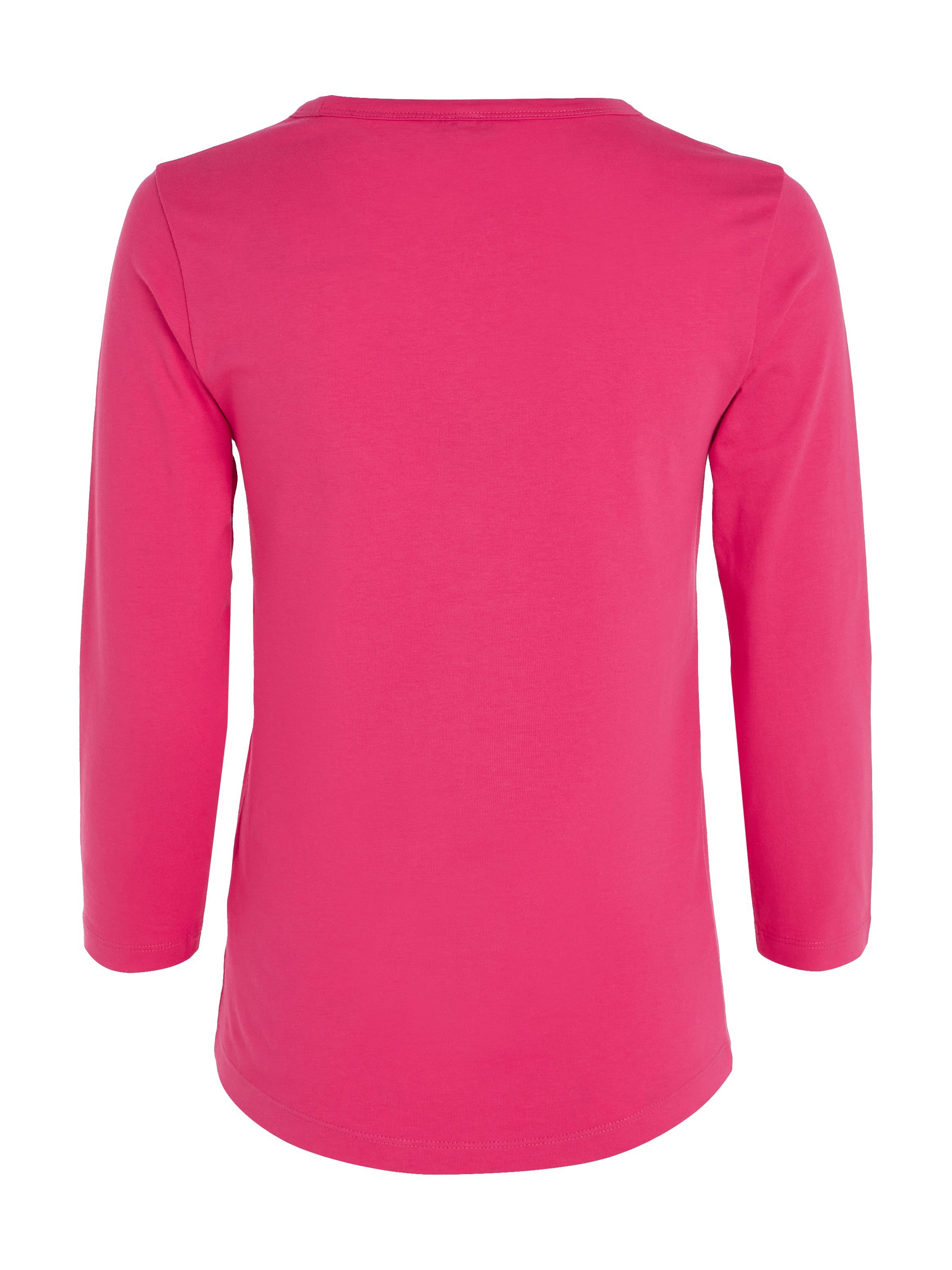 Tommy Hilfiger Shirt met lange mouwen SLIM SIGNATURE OPEN NK 3/4SLV met tommy hilfiger signature-logo-opschrift