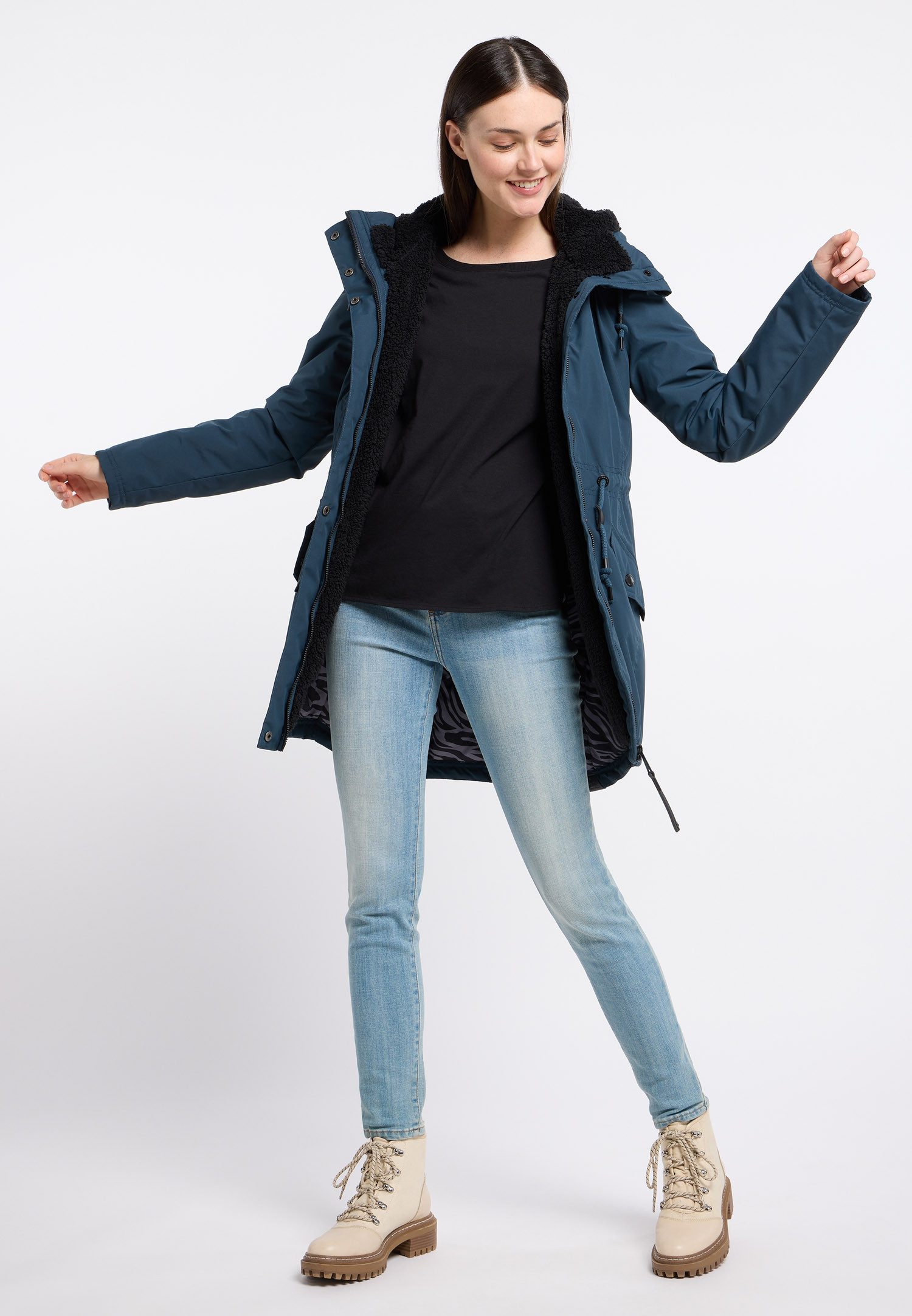 Ragwear Outdoorjack ELSIEN waterafstotende overgangsparka, met verwarmende teddypluche voering