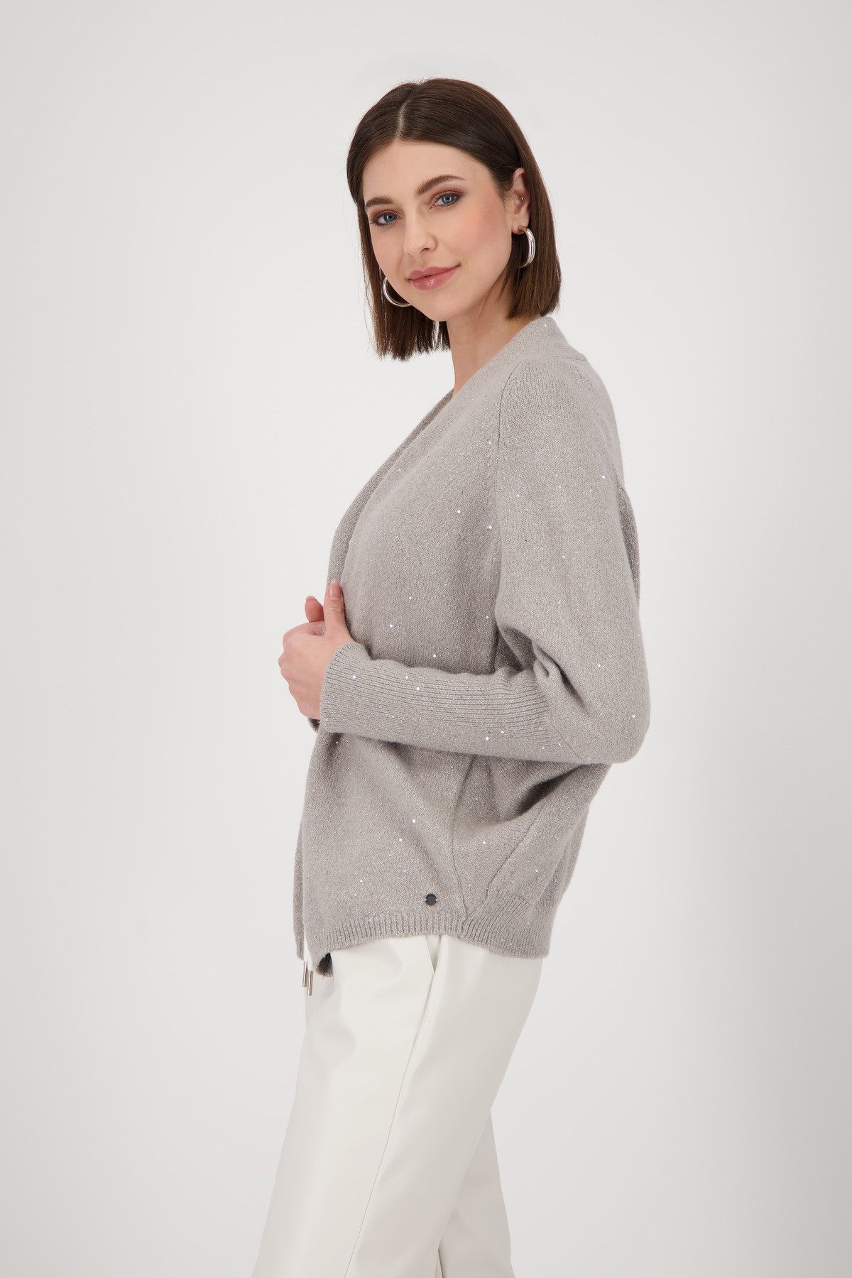 Monari Gebreide cape Jacket gebreide omslag