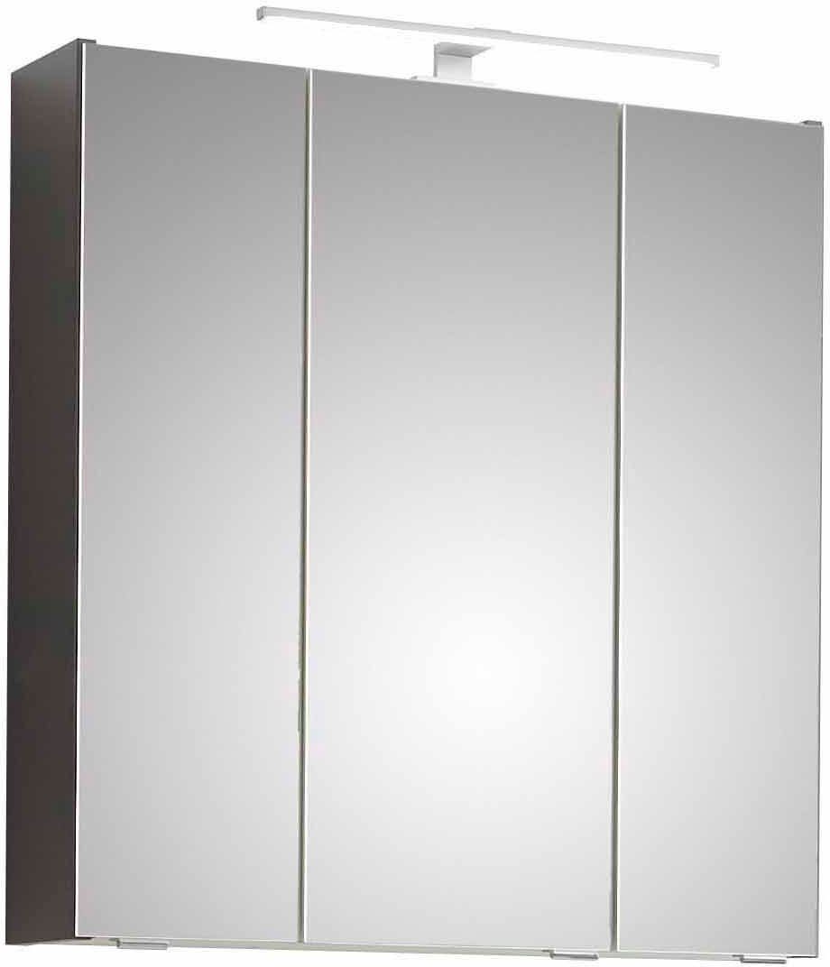 Saphir Badkamerserie Quickset 5-delig, wastafelonderkast met led-spiegelkast Halfhoge kast, onderkast, hangkast, incl. deurdemper, 9 deuren (6-delig)