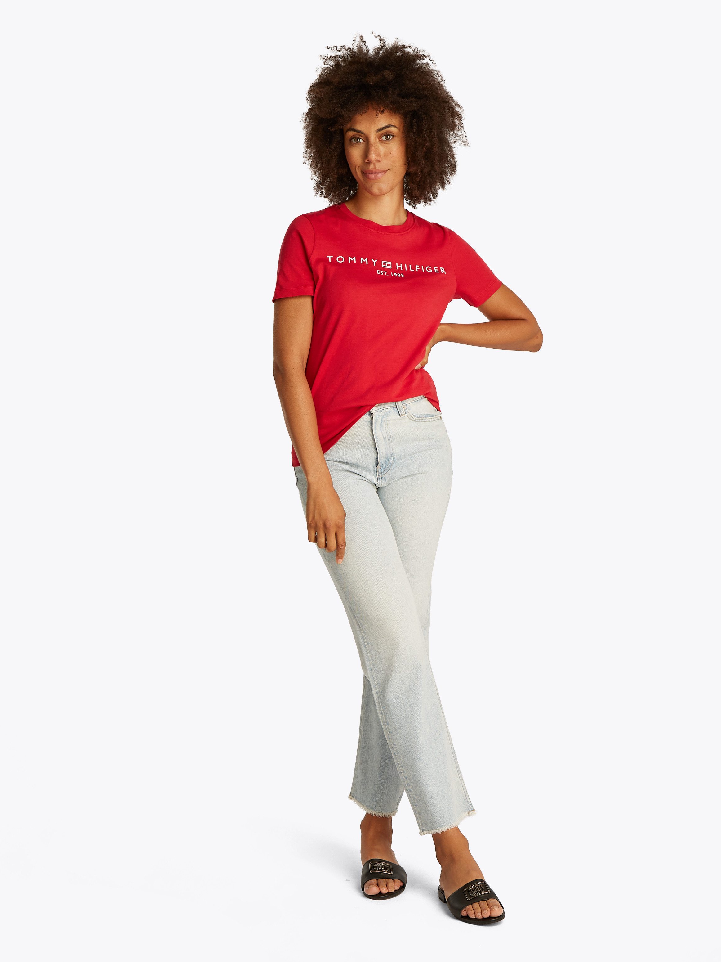 Tommy Hilfiger T-shirt REG CORP LOGO C-NK SS met een logo-opschrift