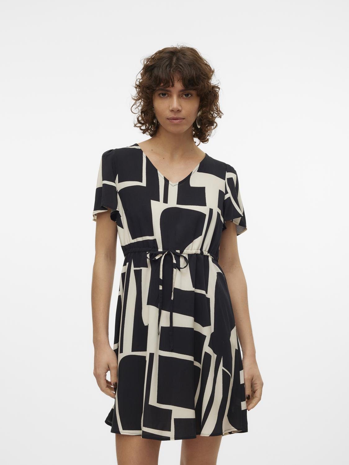 Vero Moda Mini-jurk VMEASY JOY SS SHORT DRESS WVN GA