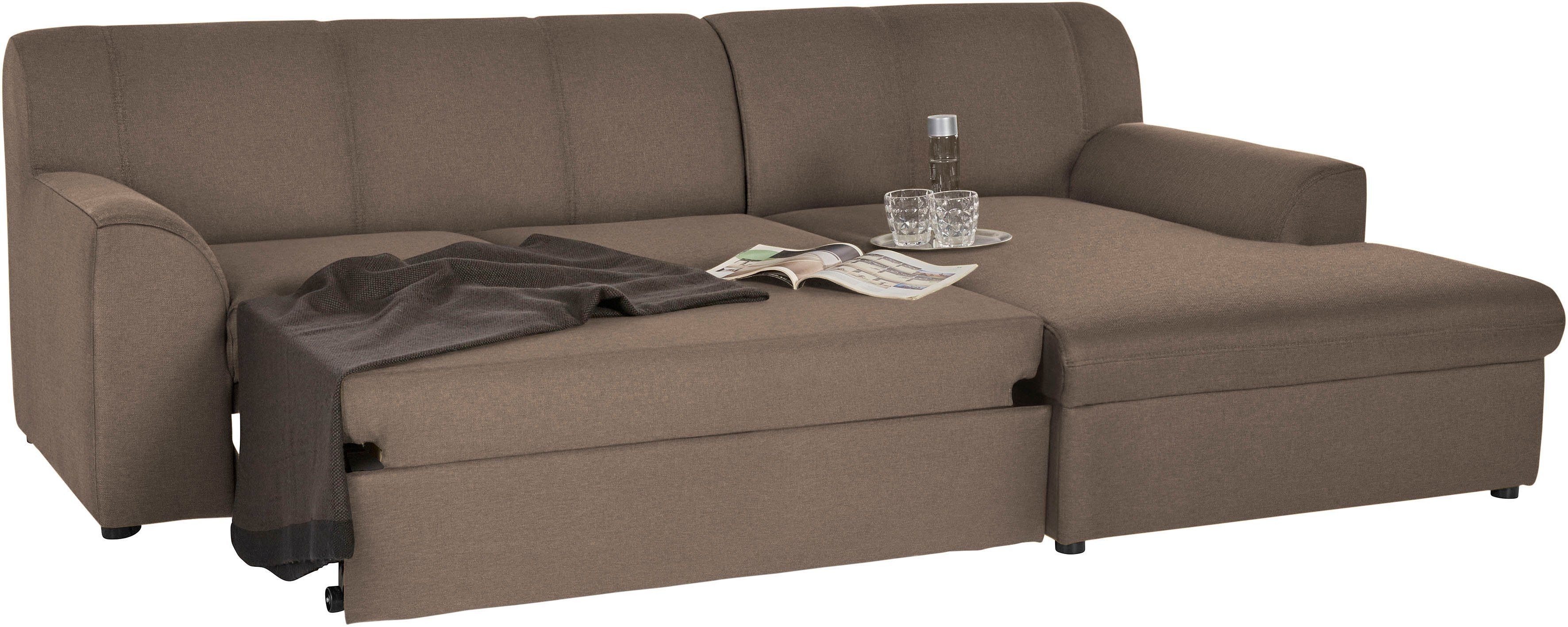 DOMO collection Hoekbank Topper, elegant en tijdloos, compacte afmetingen 245/155cm, L-vorm