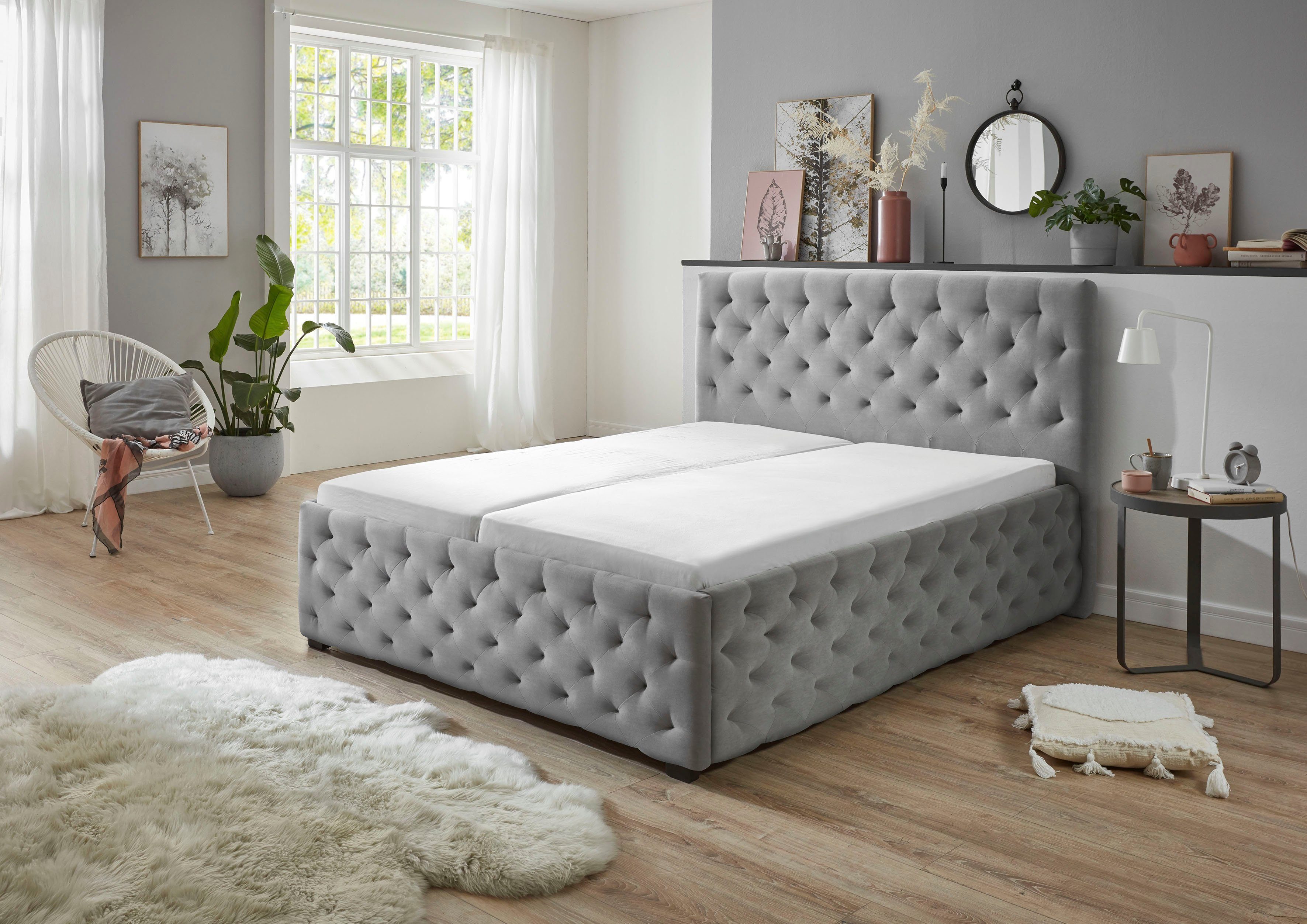 Relita Gestoffeerd bed in chesterfield-look, naar keuze ligoppervlak 140 cm of 180 cm breed