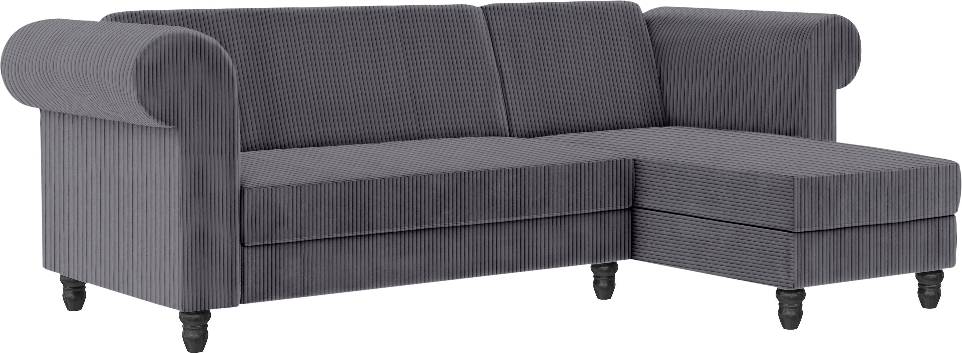 Dorel Home Hoekbank Felix II, L-model, bedbank 241cm (ligoppervlak 108x195 cm),