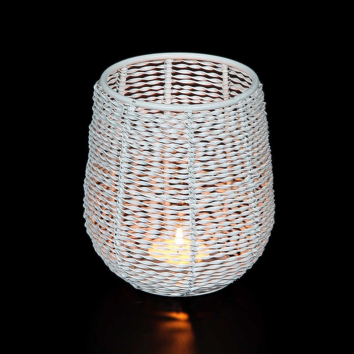 Ambiente Haus Lantaarn met kaars Kandelaar van draad wit - (H) 13 cm (1 stuk) tuinlantaarns