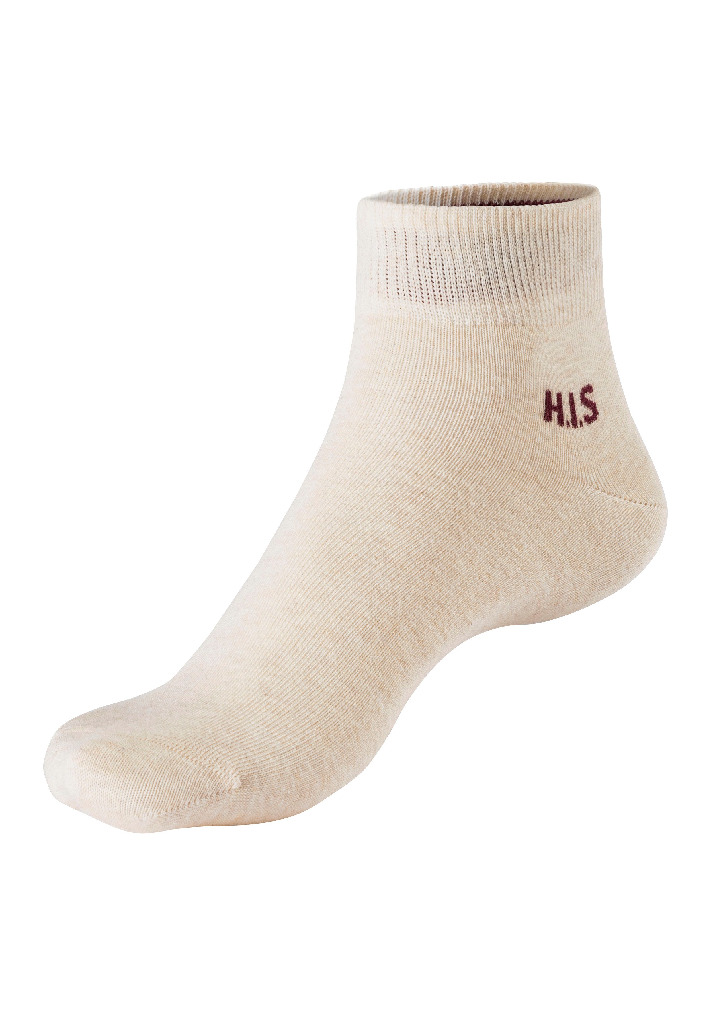 H.I.S Korte sokken met gekleurde binnenkant van de band (set, 10 paar)