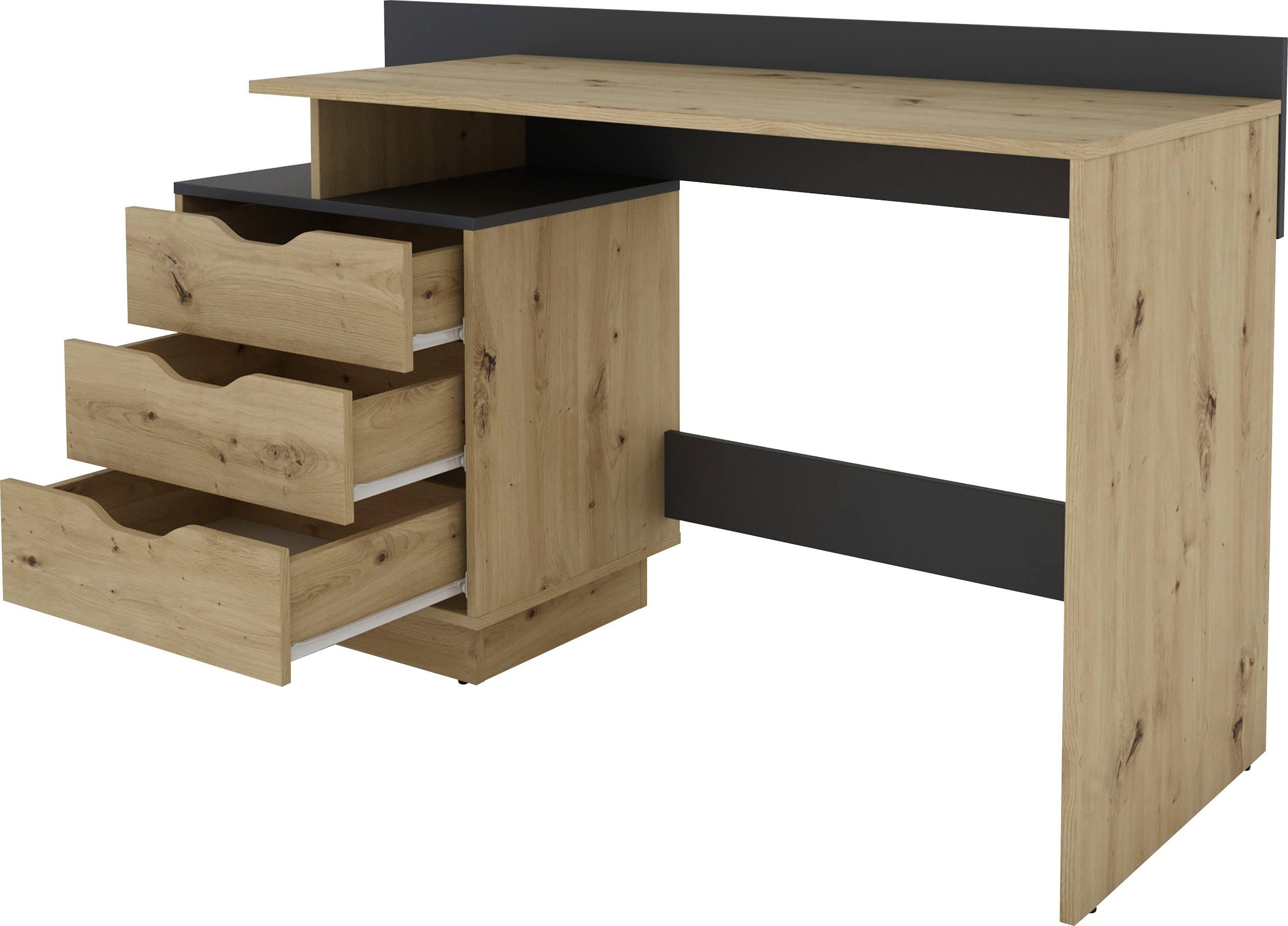byLIVING Bureau Bern, modern pc-bureau met veel bergruimte, breedte 138 cm, rechts of links te monteren
