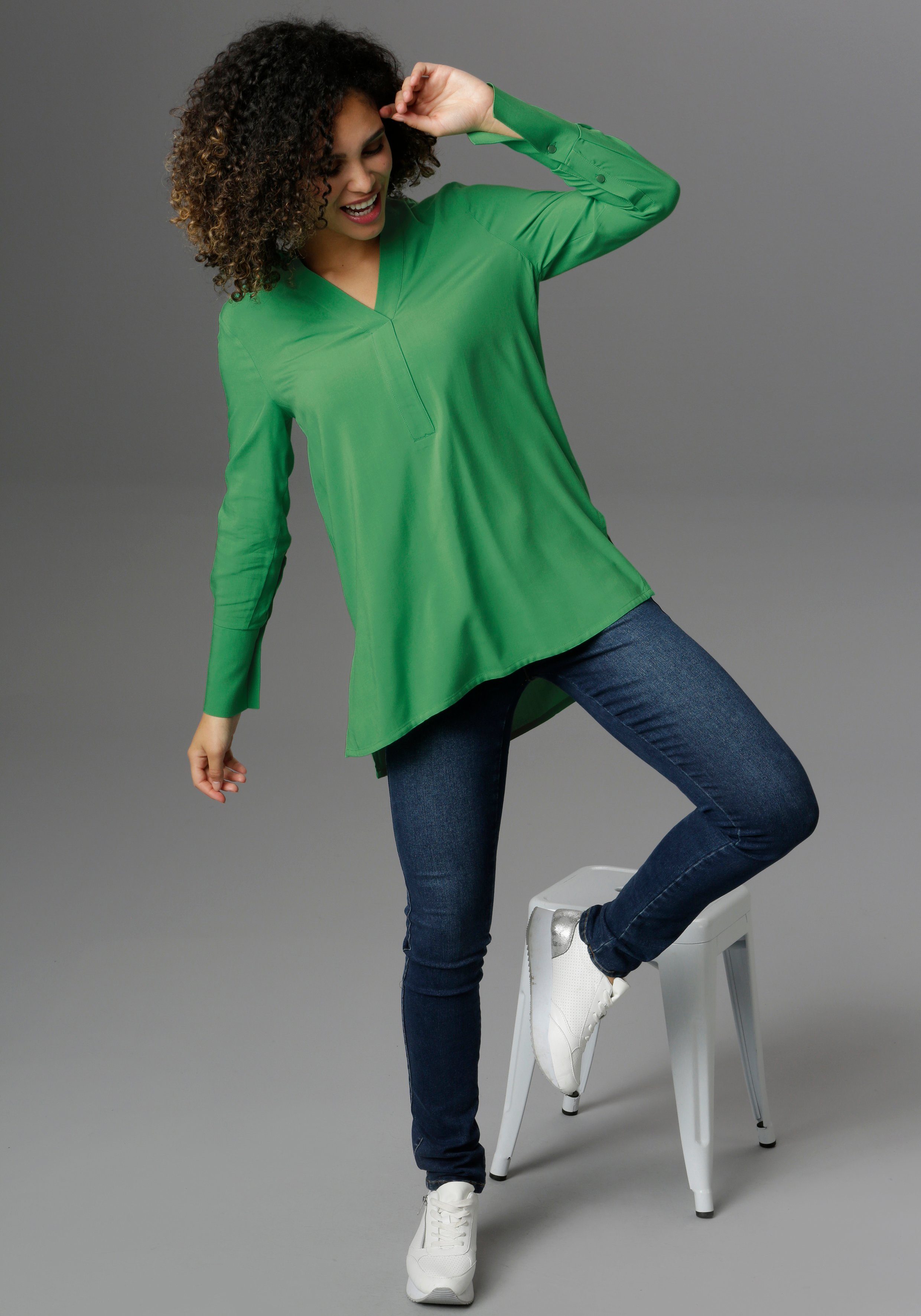 Aniston SELECTED Lange blouse met extra-lange manchetten