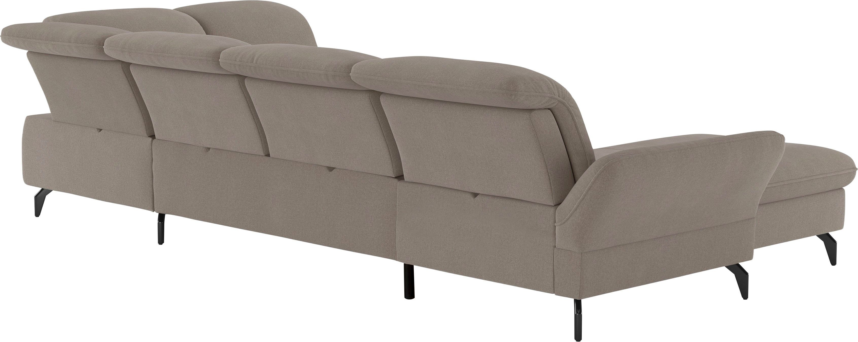 sit&more Zithoek Leandro U-vorm Naar keuze met bed, hoofdbord en armleuningfunctie, en bedkist