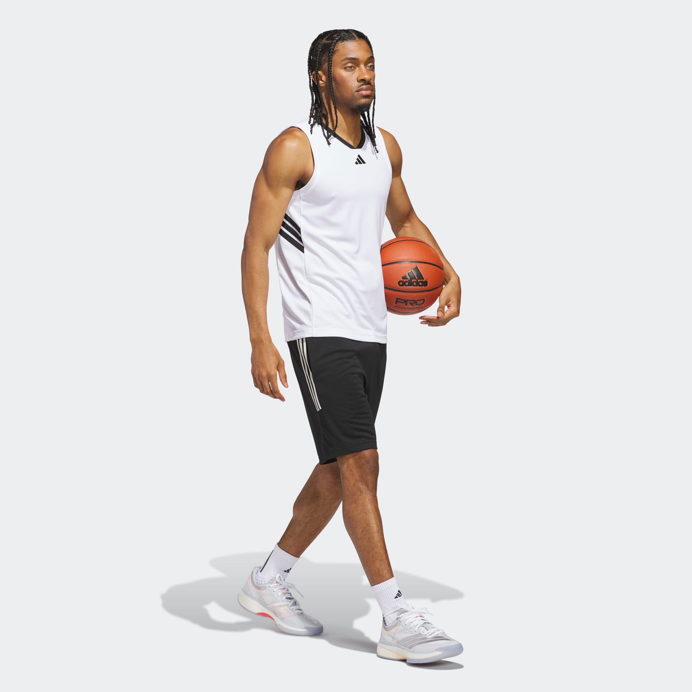 adidas Performance Trainingsshort 3-STRIPES SHORT Basketbal shorts, losse pasvorm, lage kruis, knielang (1-delig)