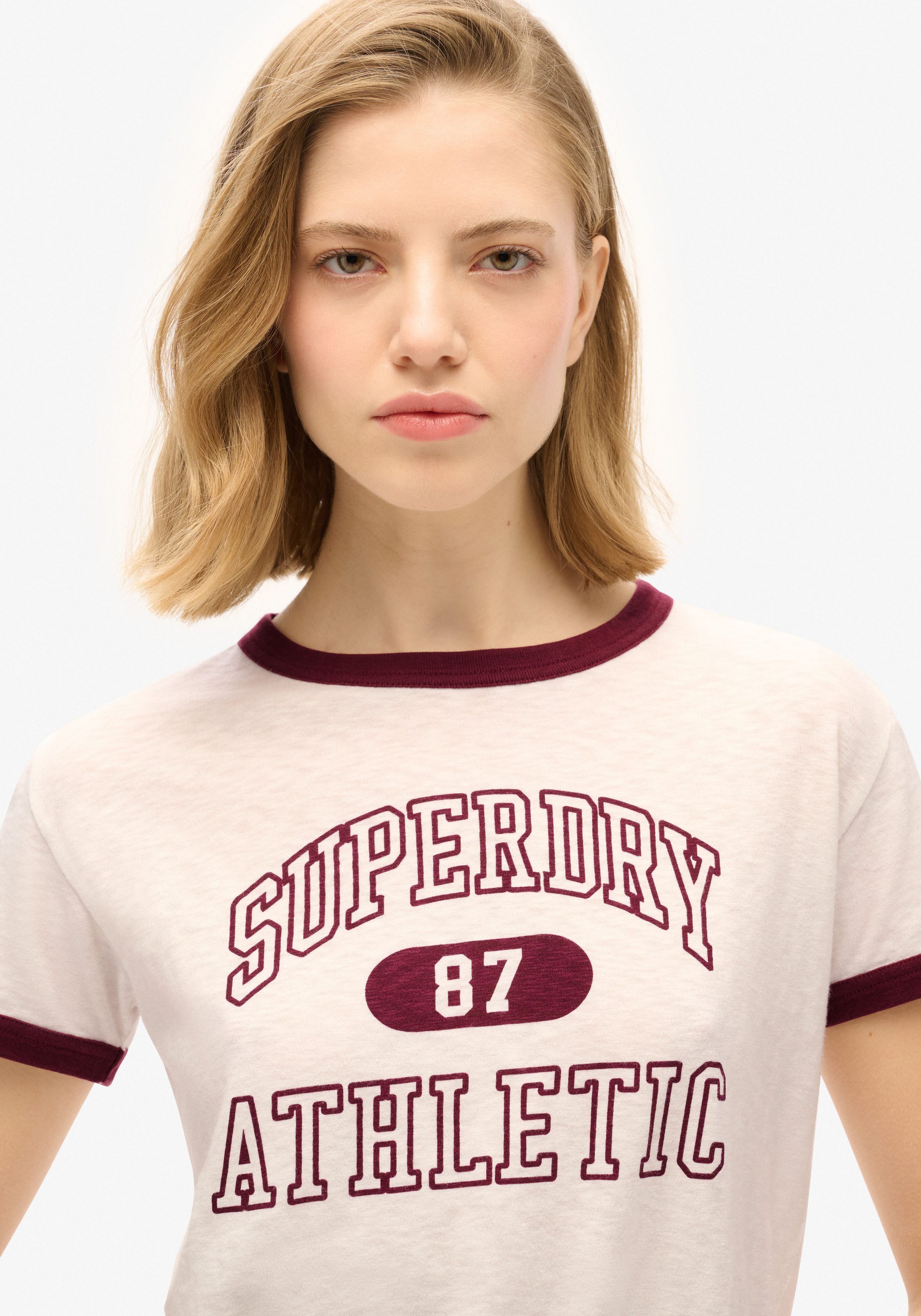 Superdry Shirt met print ATHLETIC RINGER FITTED TSHIRT