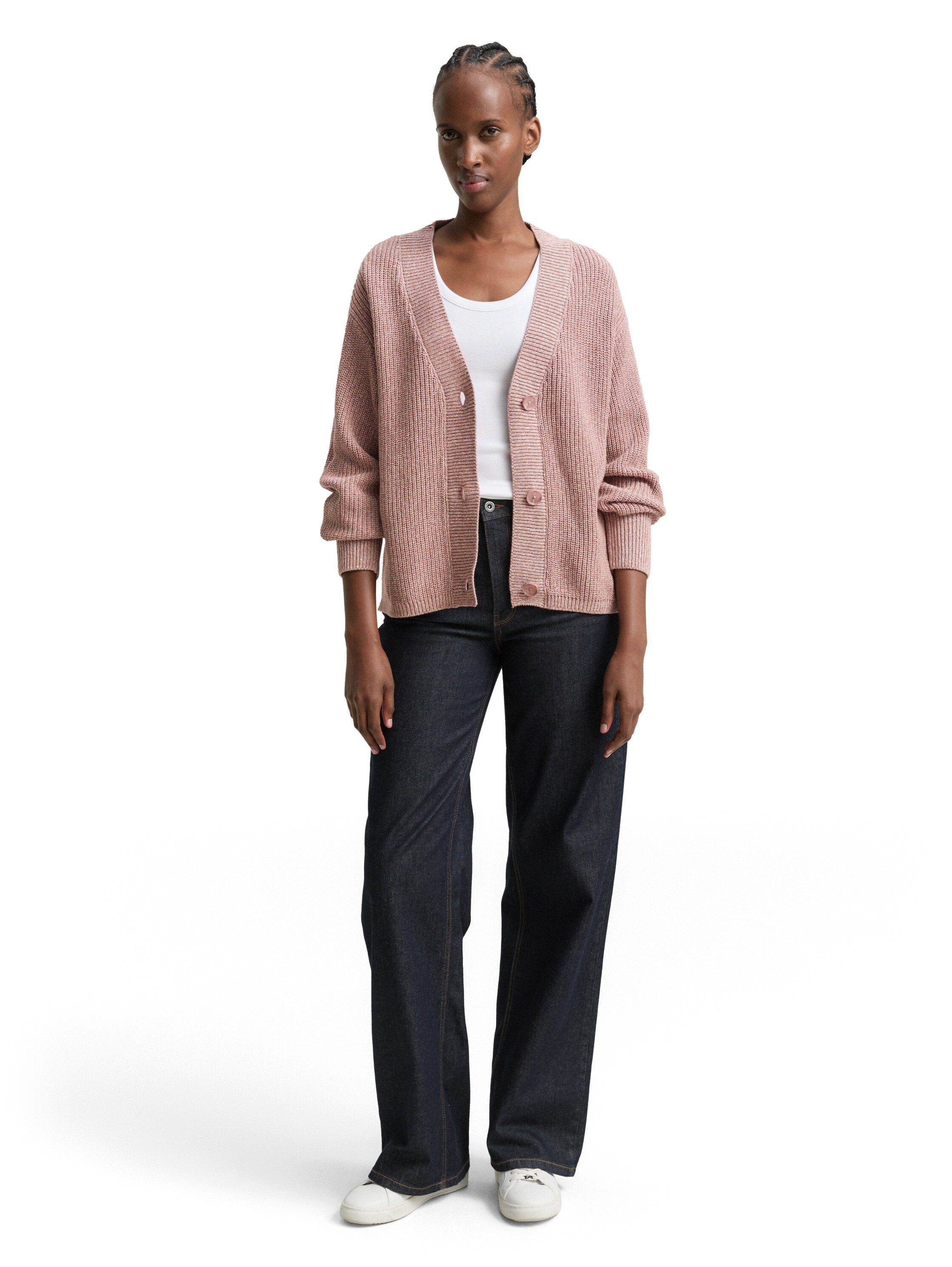 Tom Tailor Denim Cardigan met breistructuur en knoopsluiting