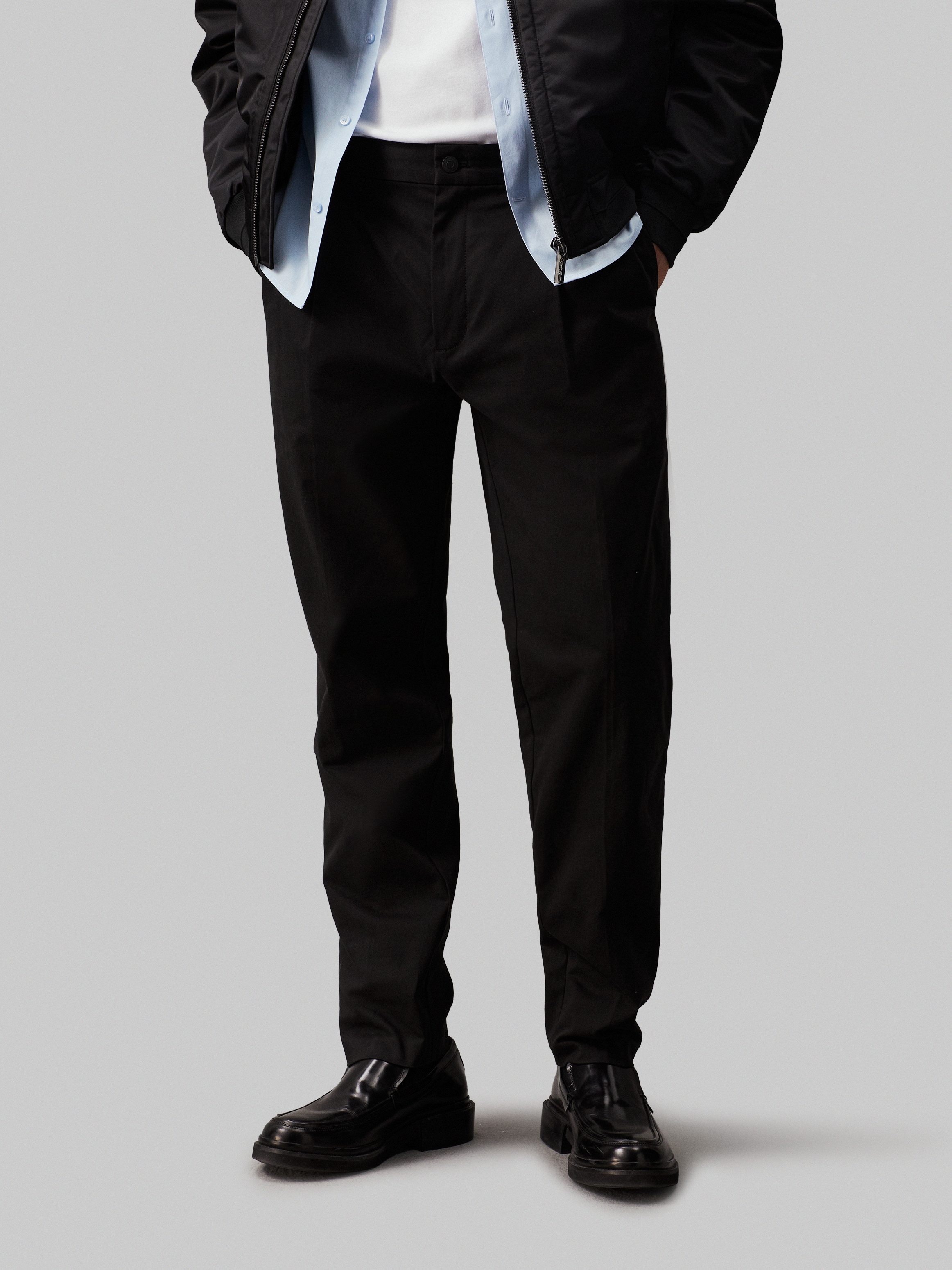 Calvin Klein Pantalon met vouw MODERN TWILL TAPERED PLEAT PANTS
