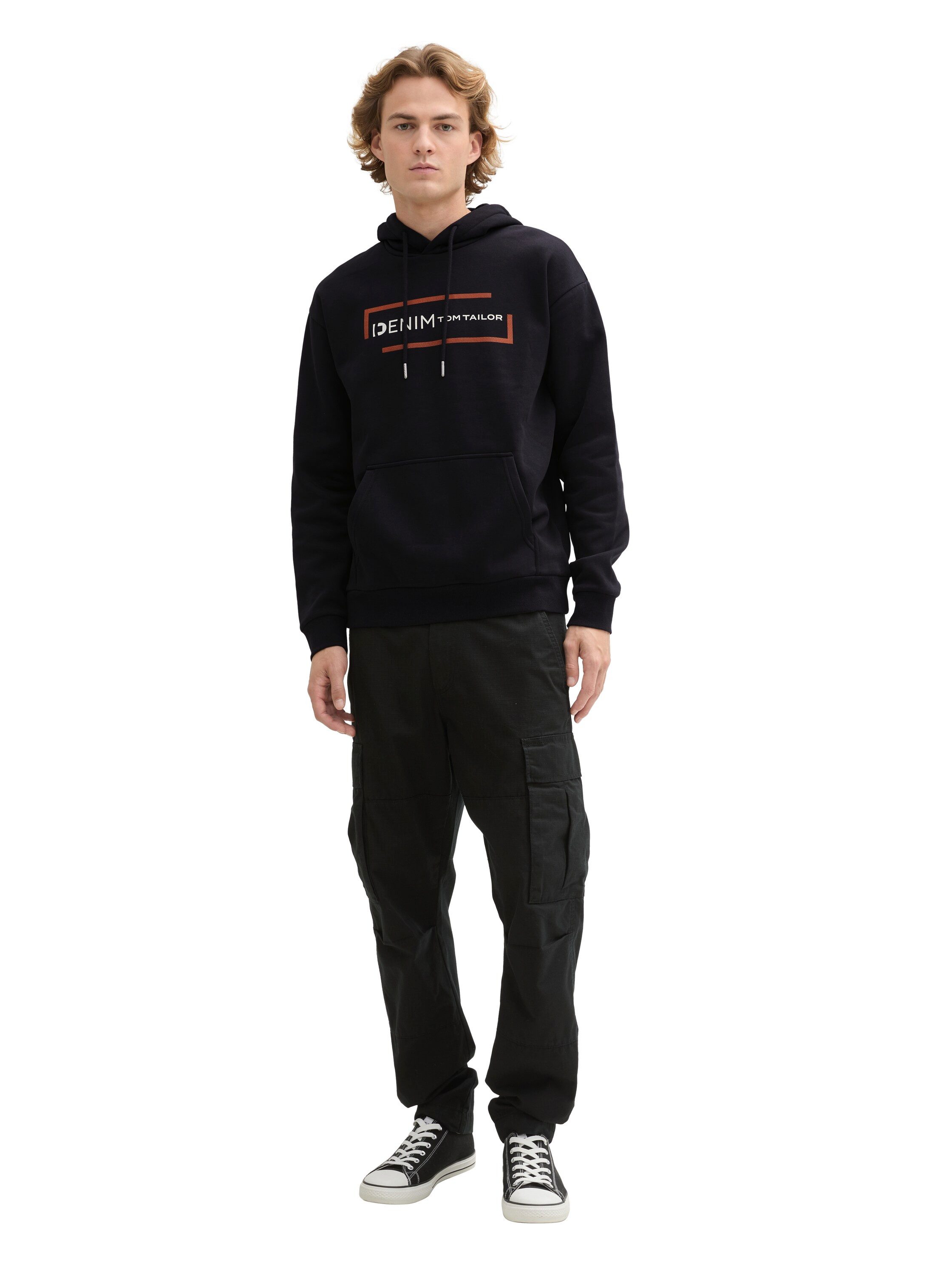 Tom Tailor Denim Hoodie met grote logoprint
