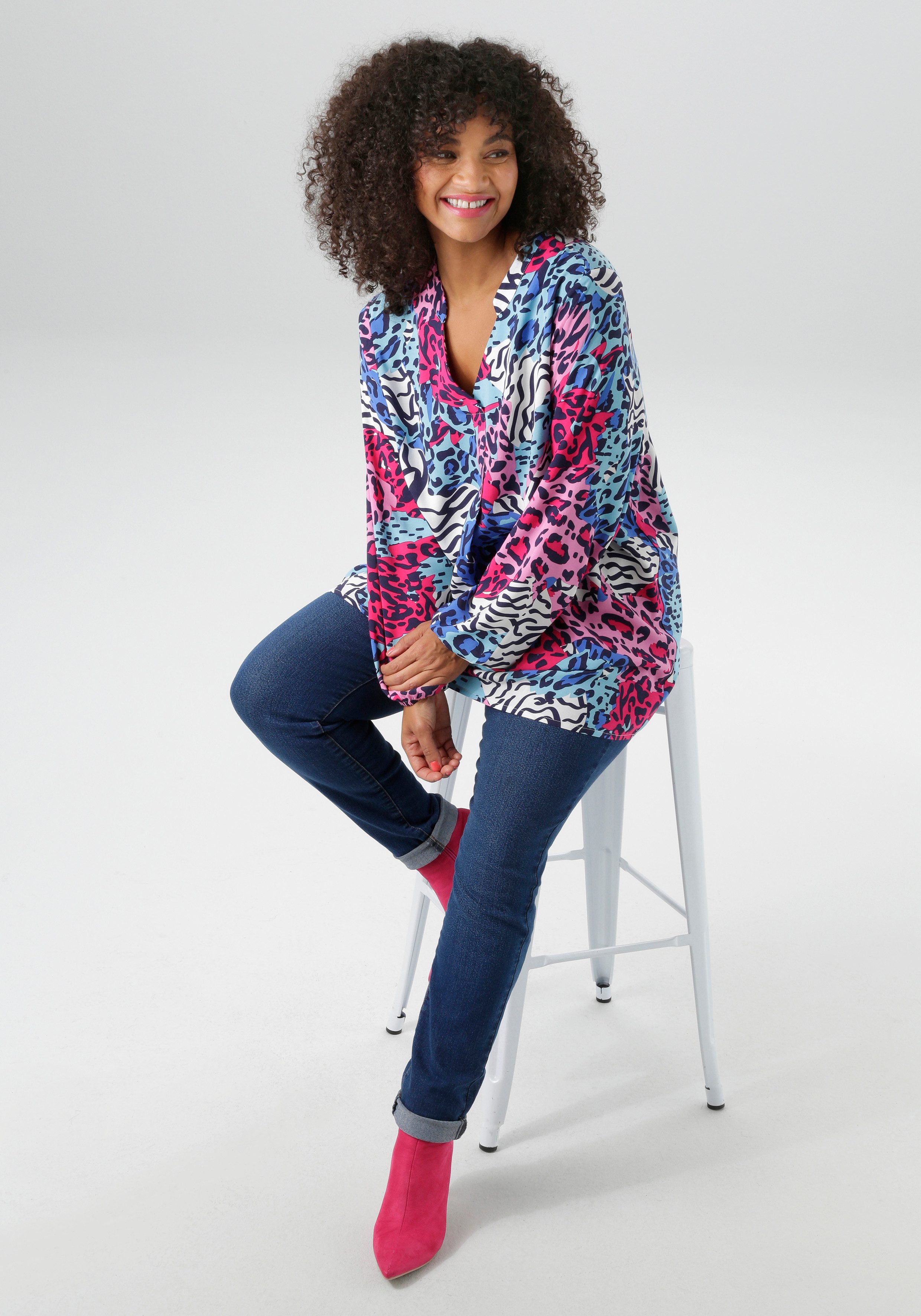Aniston PLUS Blouse met kraagstrik