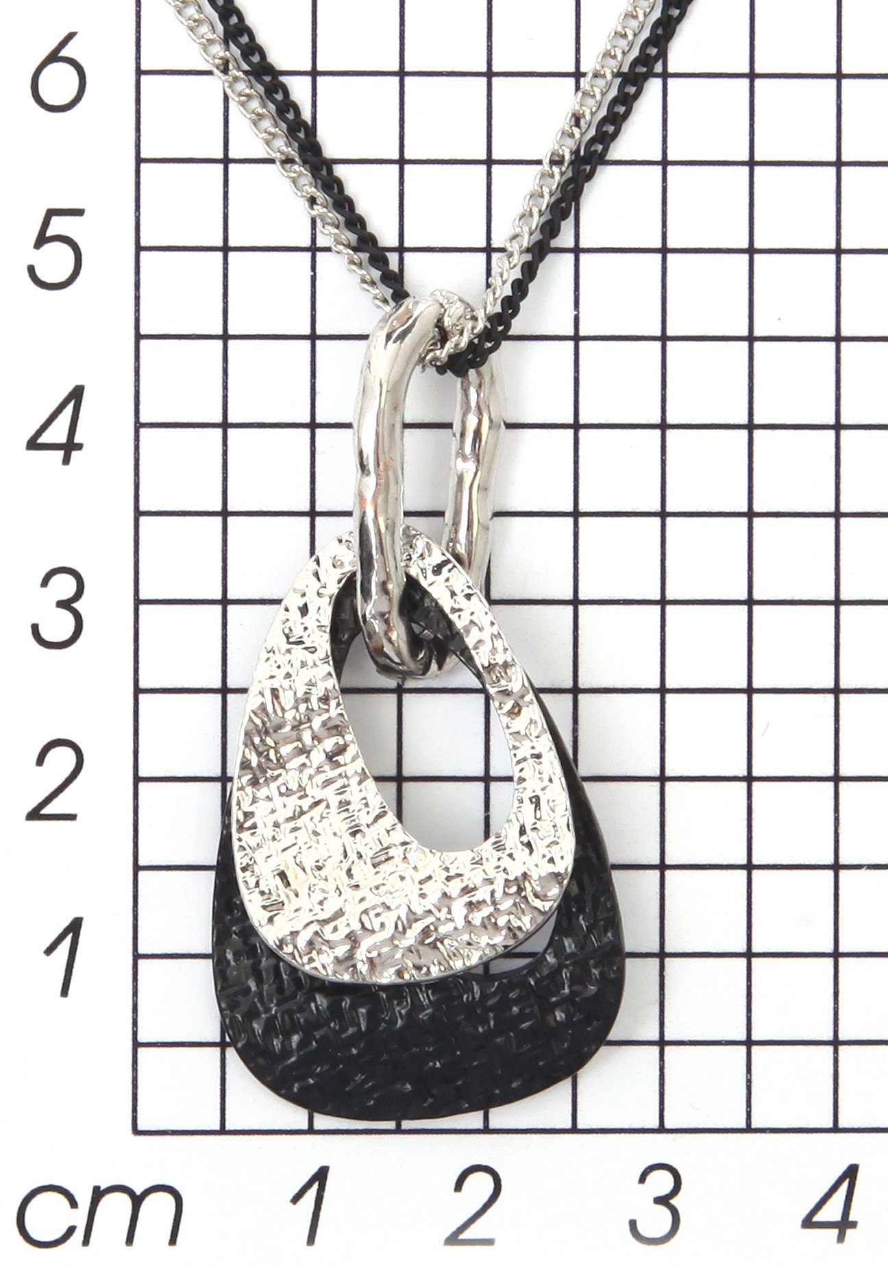 Firetti Lange ketting zwart-wit look met zirkoon (synthetisch)