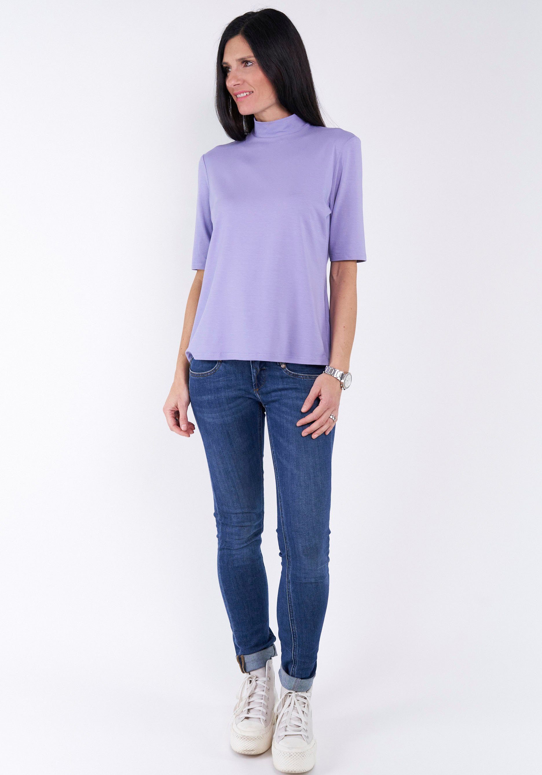 Seidel Moden Shirt met staande kraag in heuplengte, made in germany