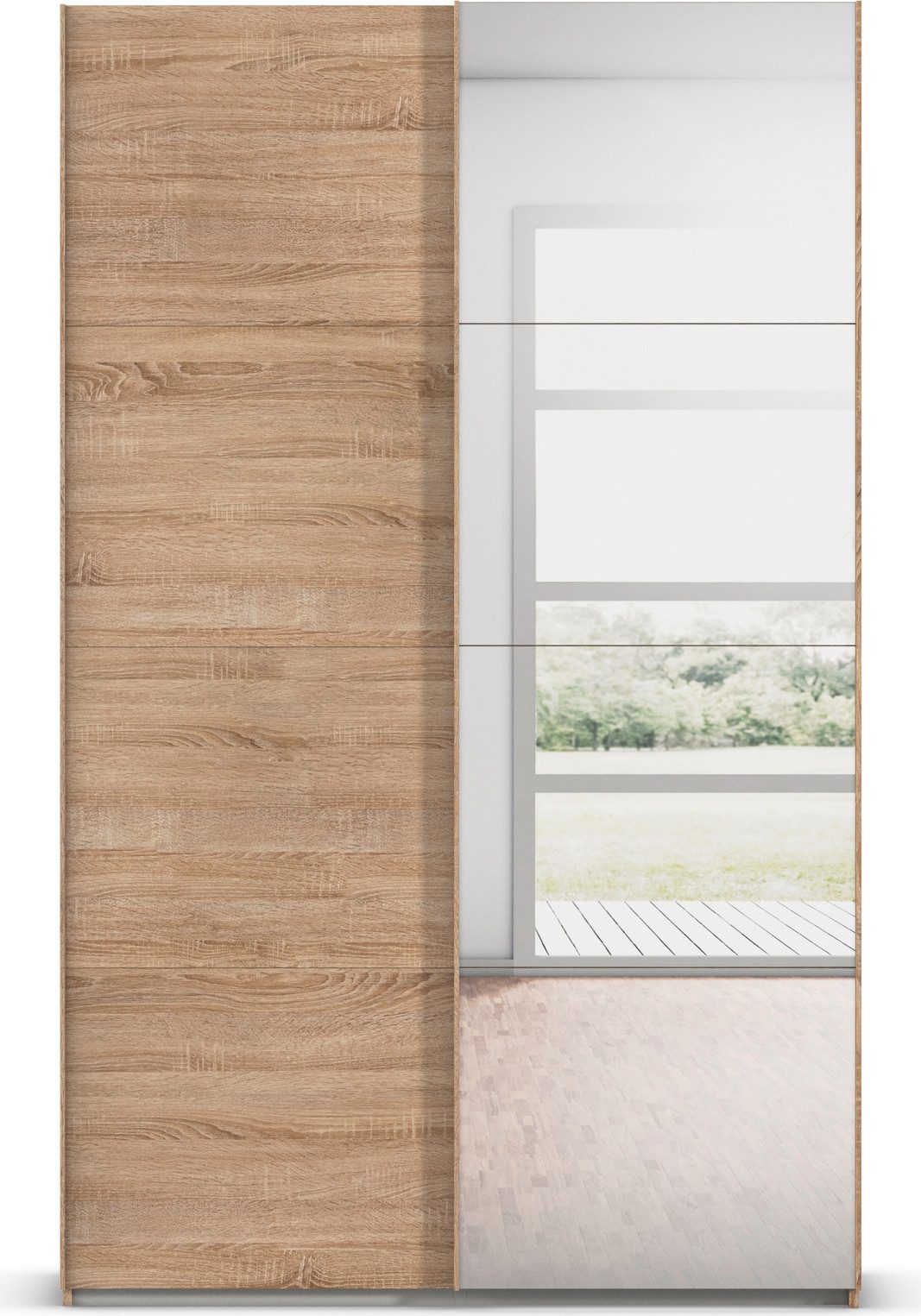 rauch Schuifdeurkast Kledingkast Kast Garderobe Slaapkamerkast EVELYN in elegante stijl met spiegel 5 breedtes veel opbergruimte made in germany