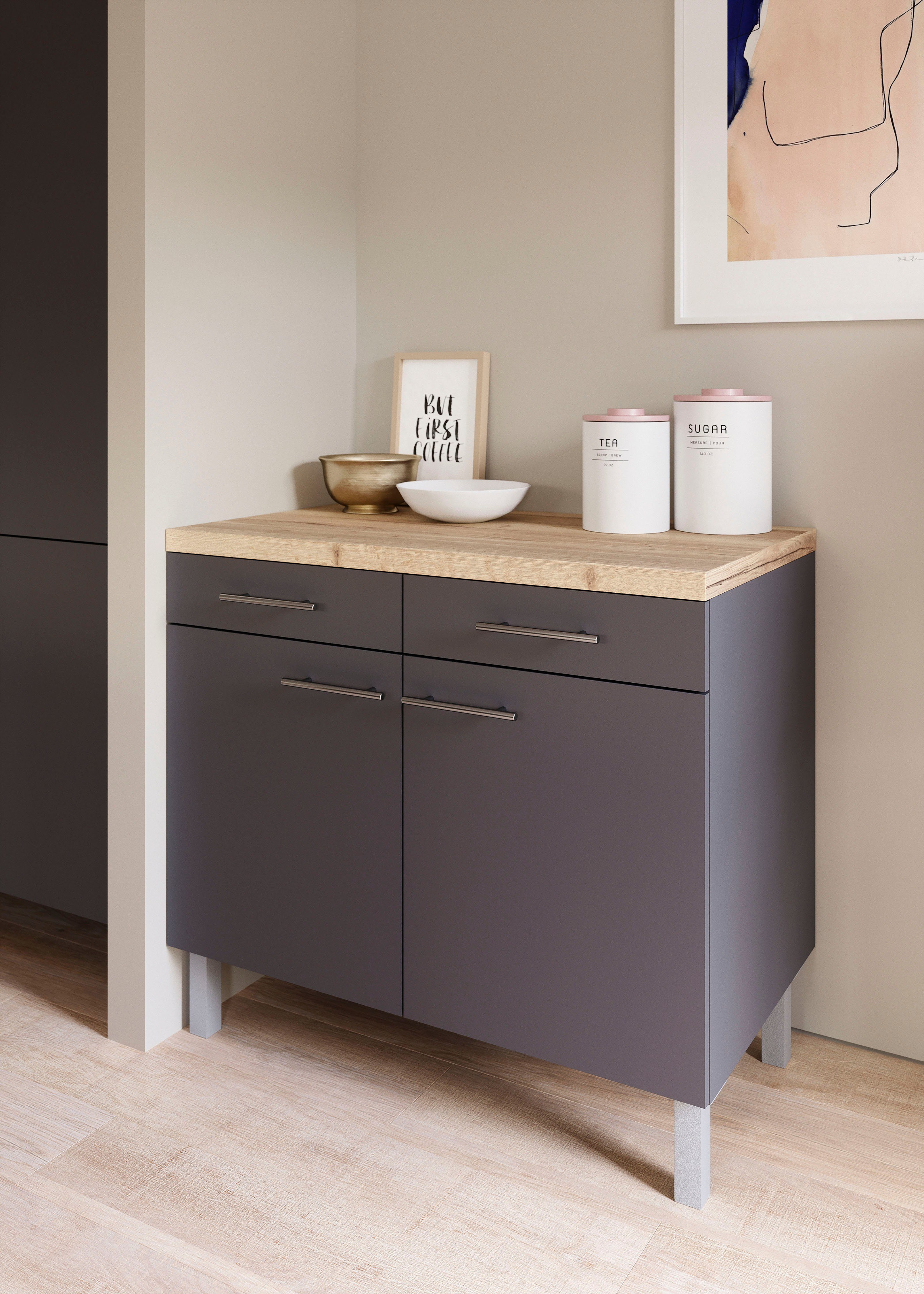 OPTIFIT Onderkast Breedte 100 cm, 2 deuren, 2 laden