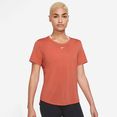 nike trainingsshirt dri-fit one women's standard fit short-sleeve top oranje