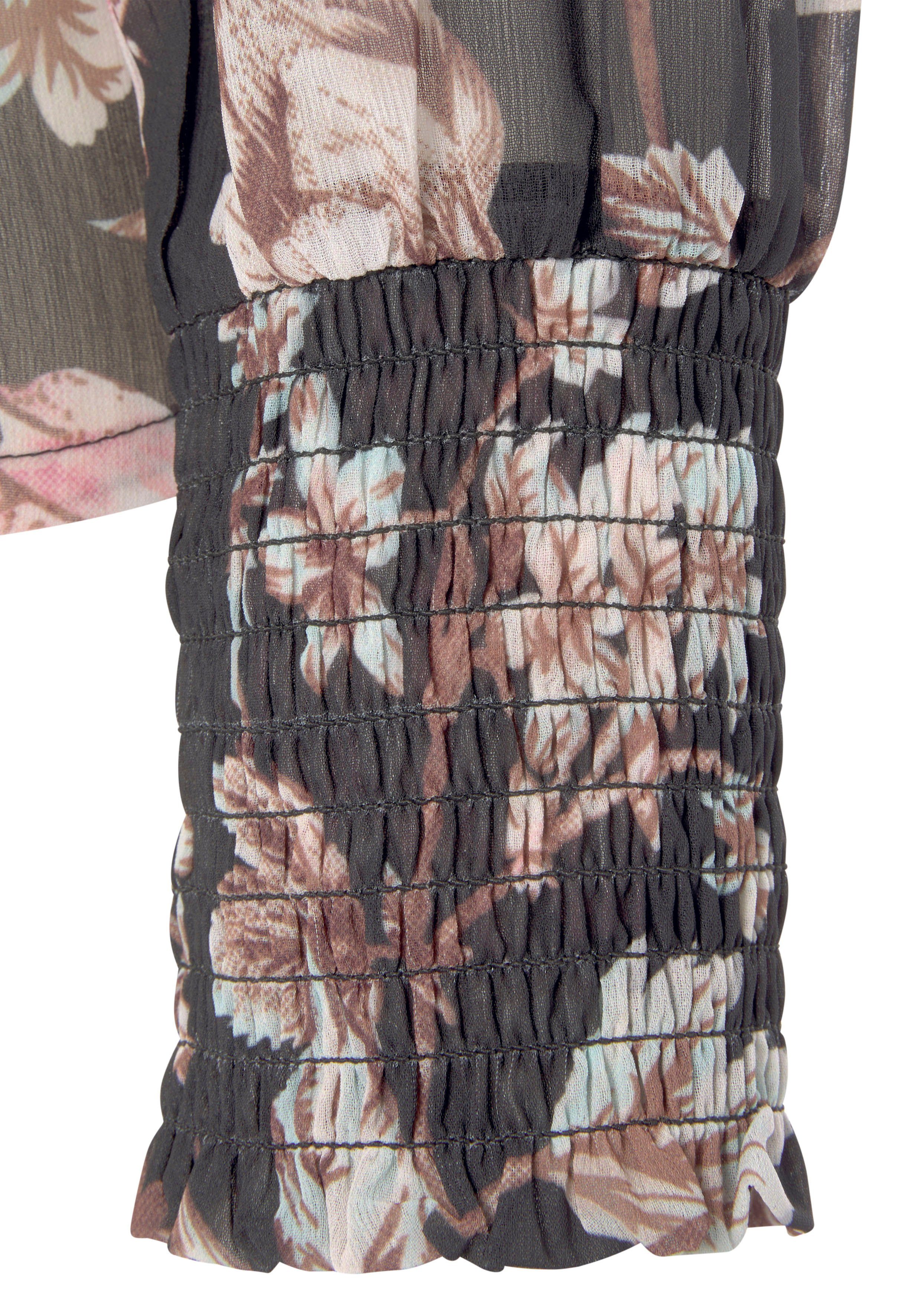 Lascana Chiffon blouse met bloemenprint en v-hals, damesblouse, elegant-chic