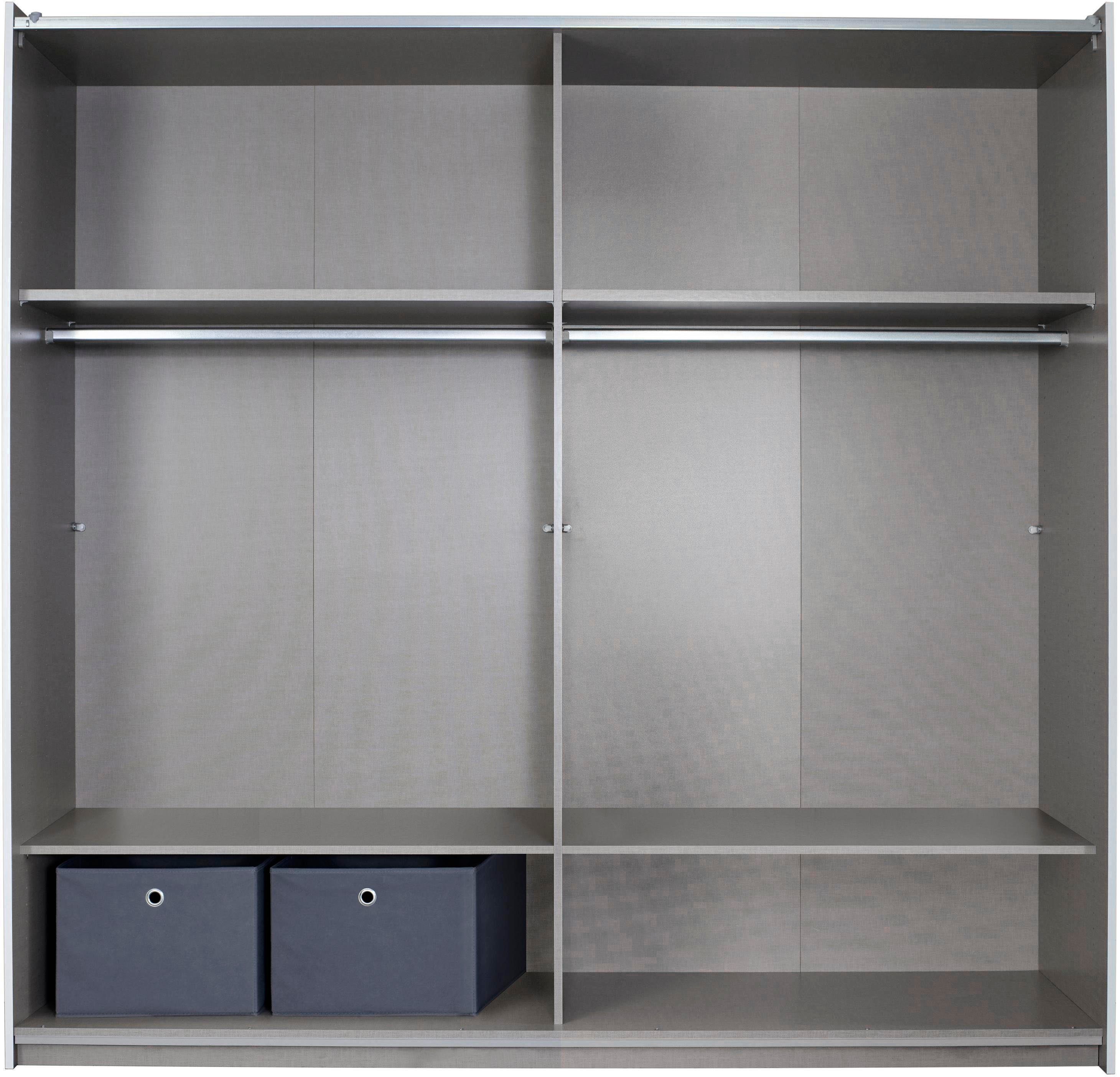 rauch Zweefdeurkast Kledingkast kast garderobe ASTANA met soepel lopende deuren inclusief 2 stoffen dozen en metalen grepen topseller made in germany