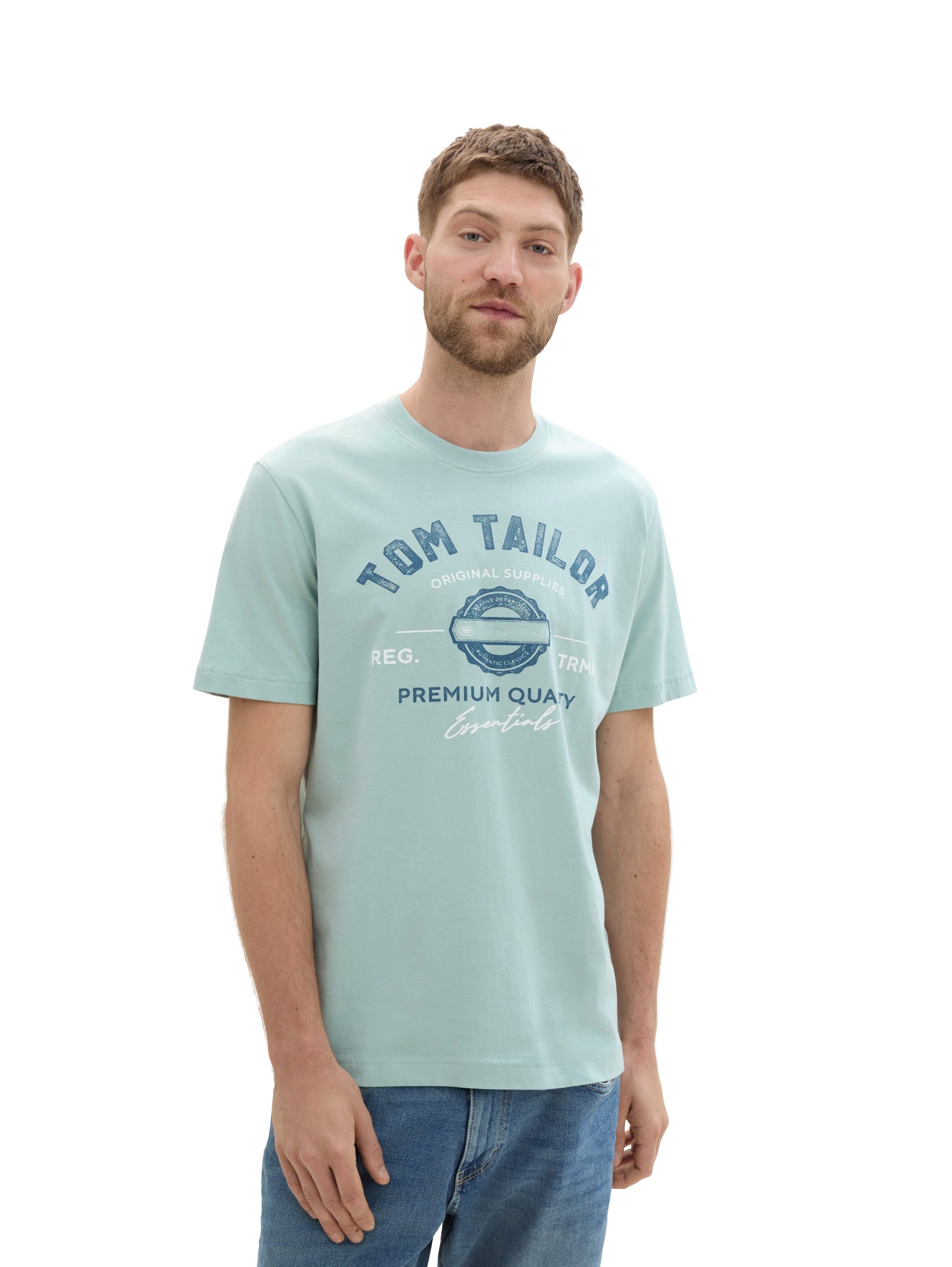 Tom Tailor T-shirt met grote logo-frontprint