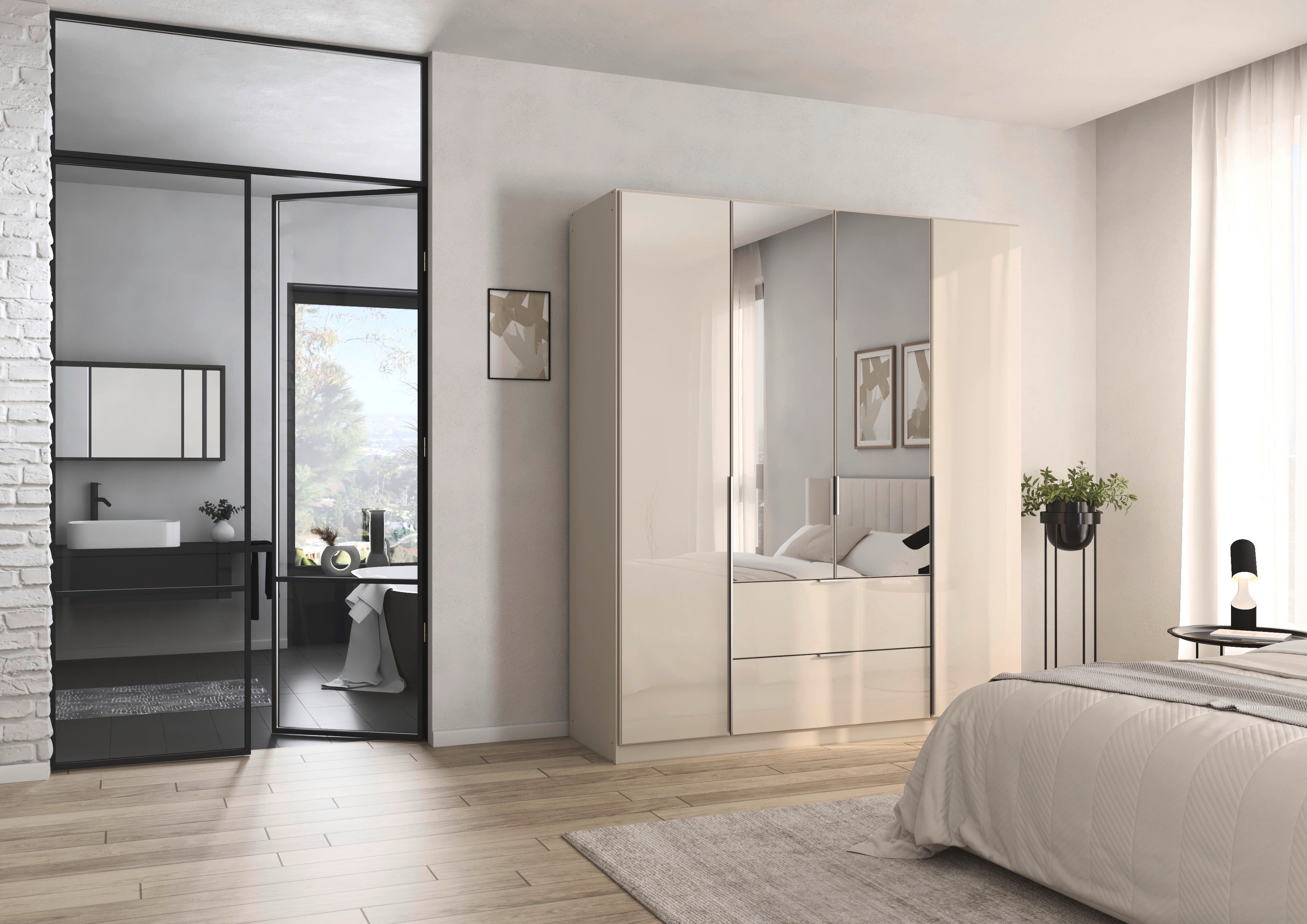 rauch Draaideurkast Kledingkasten kast garderobe AGORDO met glazen front
