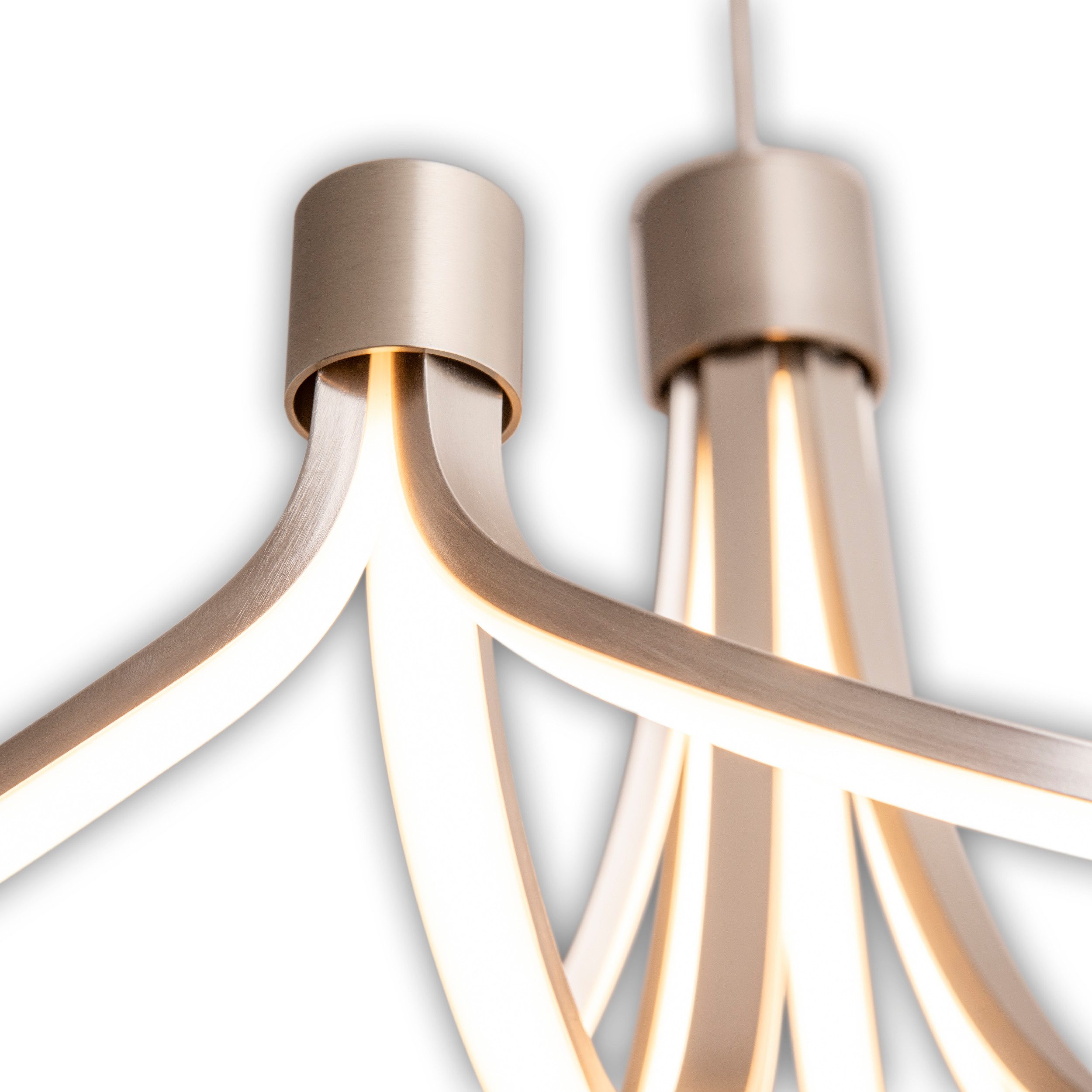 näve Led-hanglamp Festos Kroonluchter, trapsgewijs dimbaar, gesatineerd metaal, H: 150cm (1 stuk)