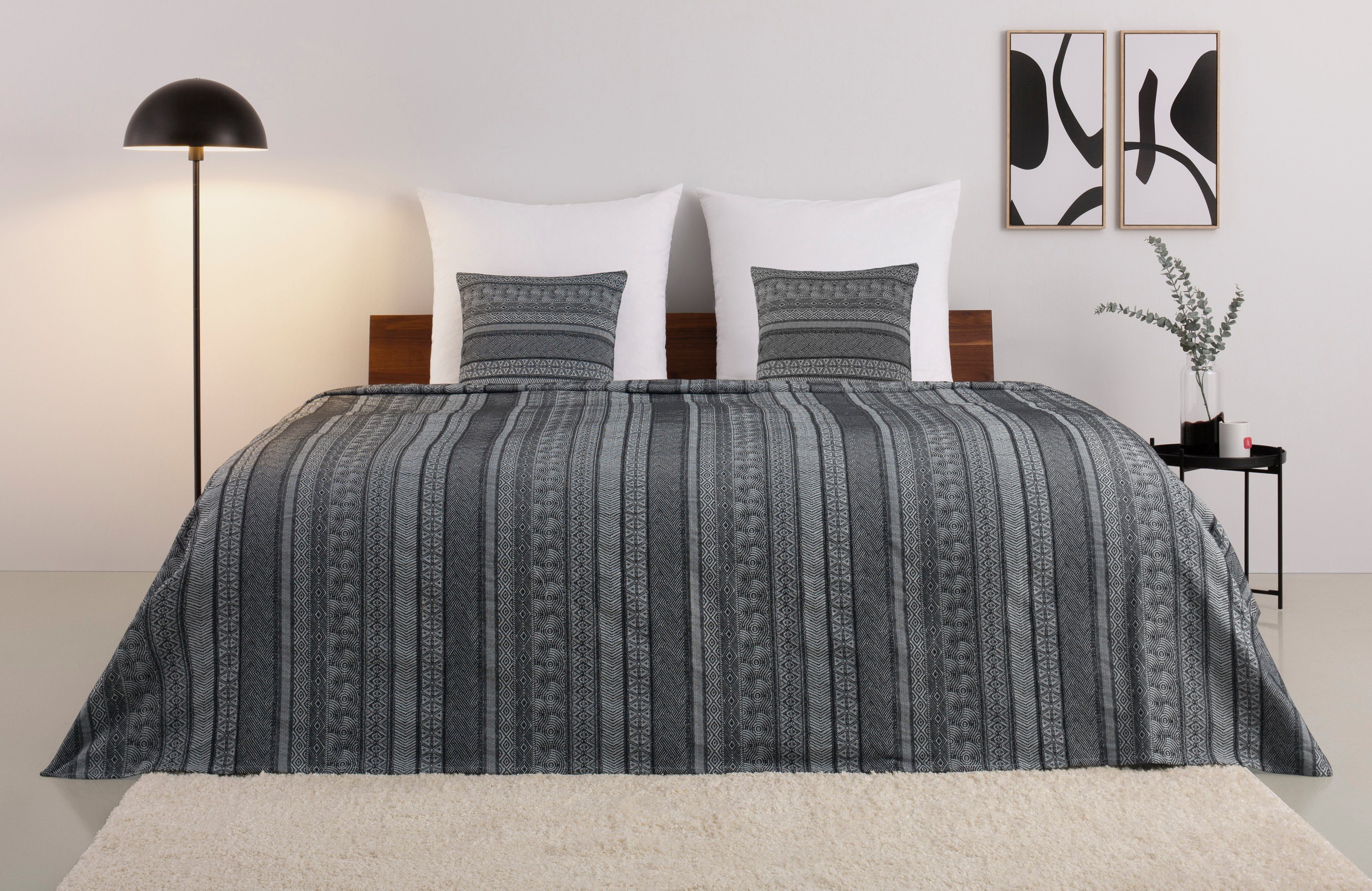 Home affaire Sprei Toscana Sprei in verschillende afmetingen, voor kinderen en volwassenen spreien maat 280 cm x 250 cm zwart