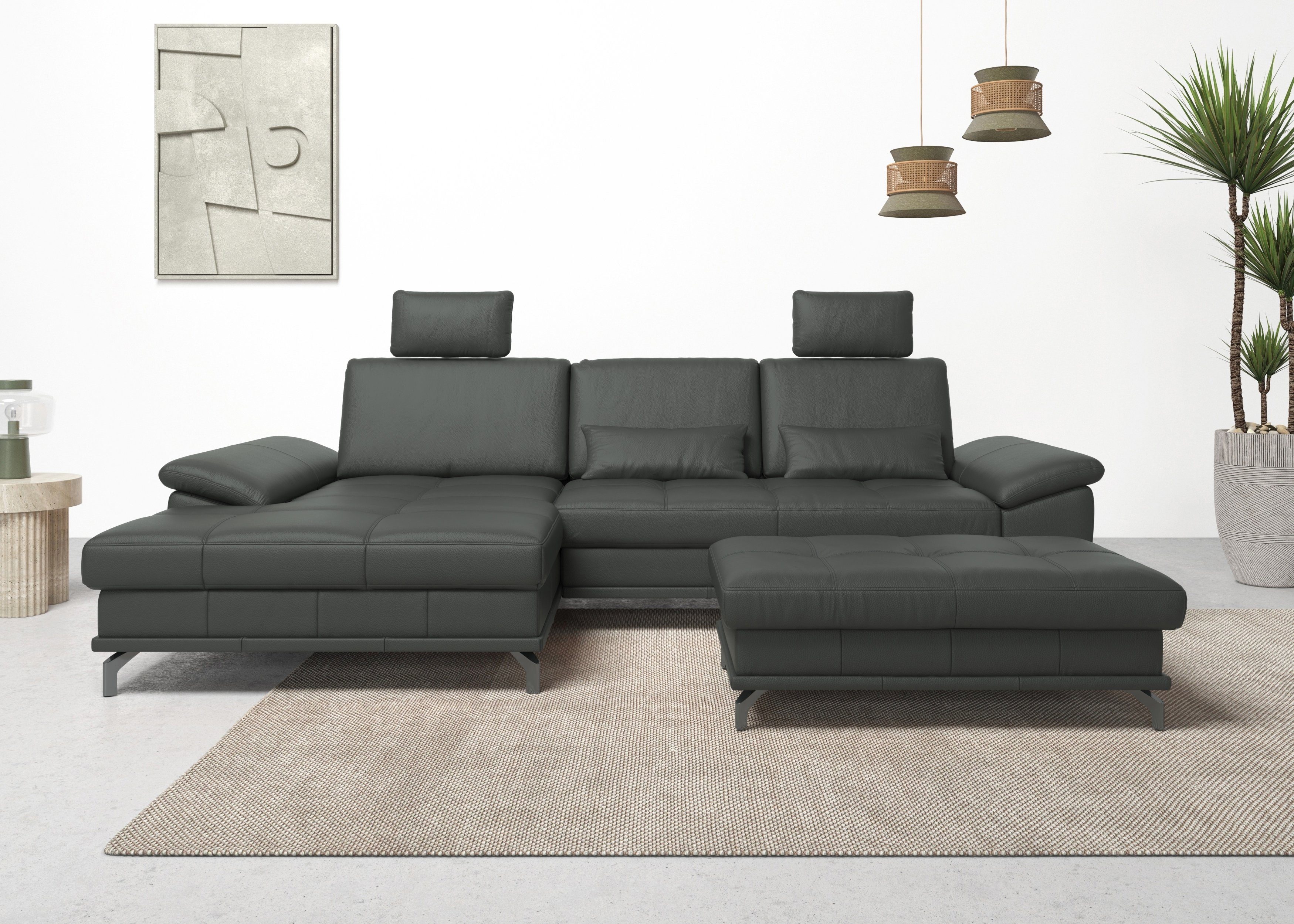 Places of Style Hoekbank Costello 3 nierkussens, optionele bedfunctie en bedlade