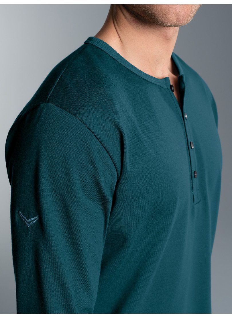 Trigema Longsleeve TRIGEMA shirt met lange mouwen en knoopsluiting (1-delig)