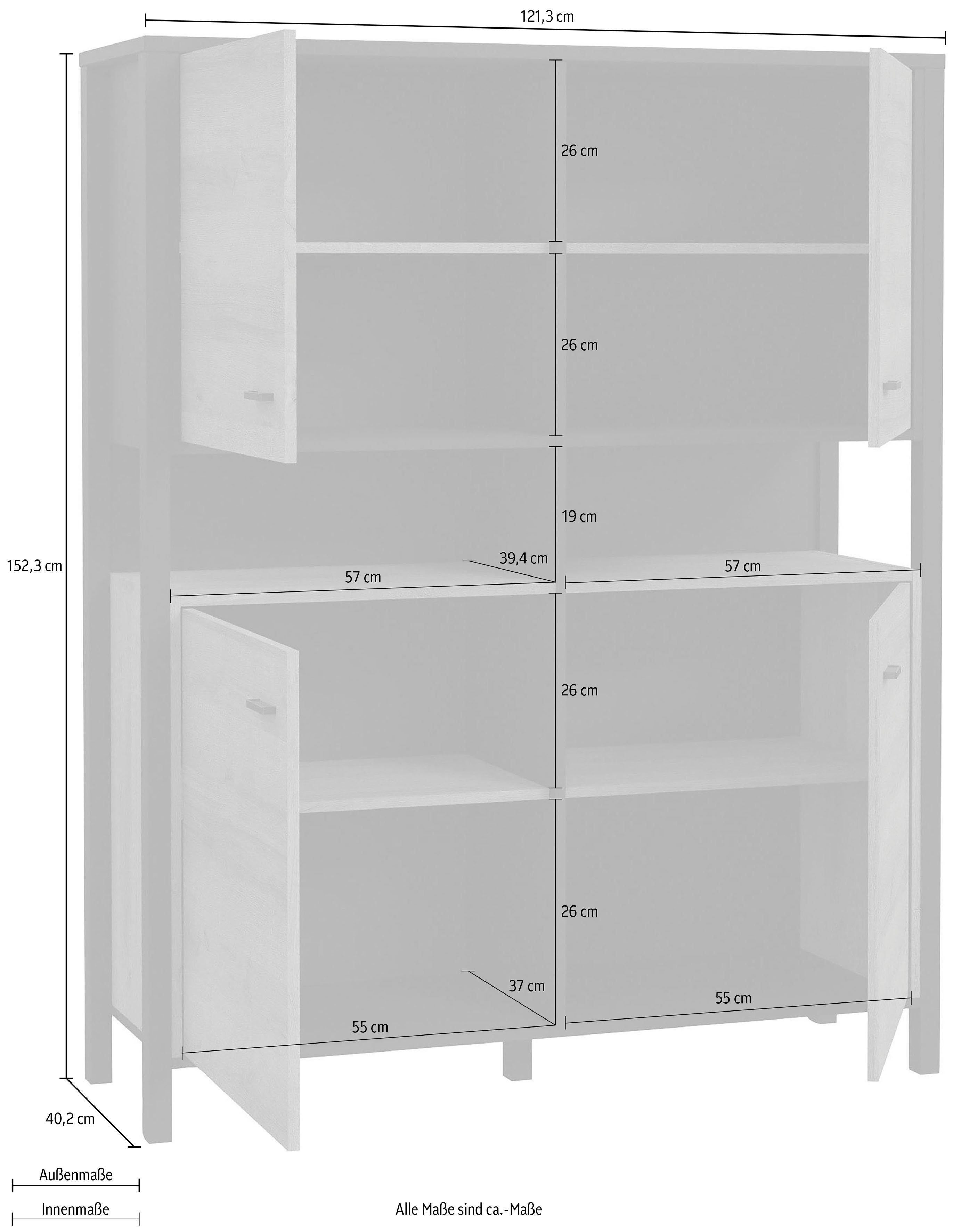 FORTE Highboard High Rock Breedte ca. 121 cm