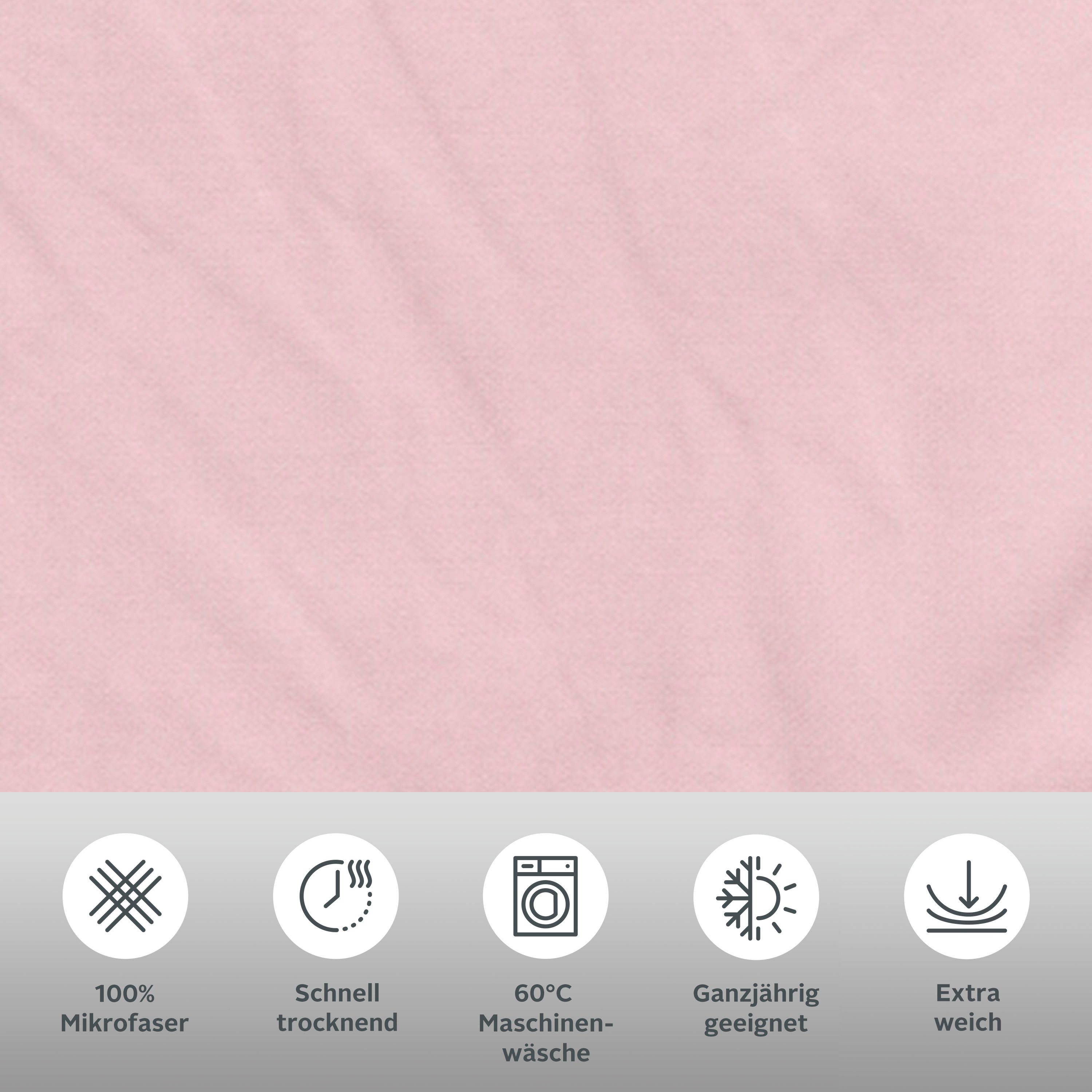 my home Overtrekset Desner Premium kwaliteit, 100 % polyester, zeer zacht, uni, vanaf 135x200 cm