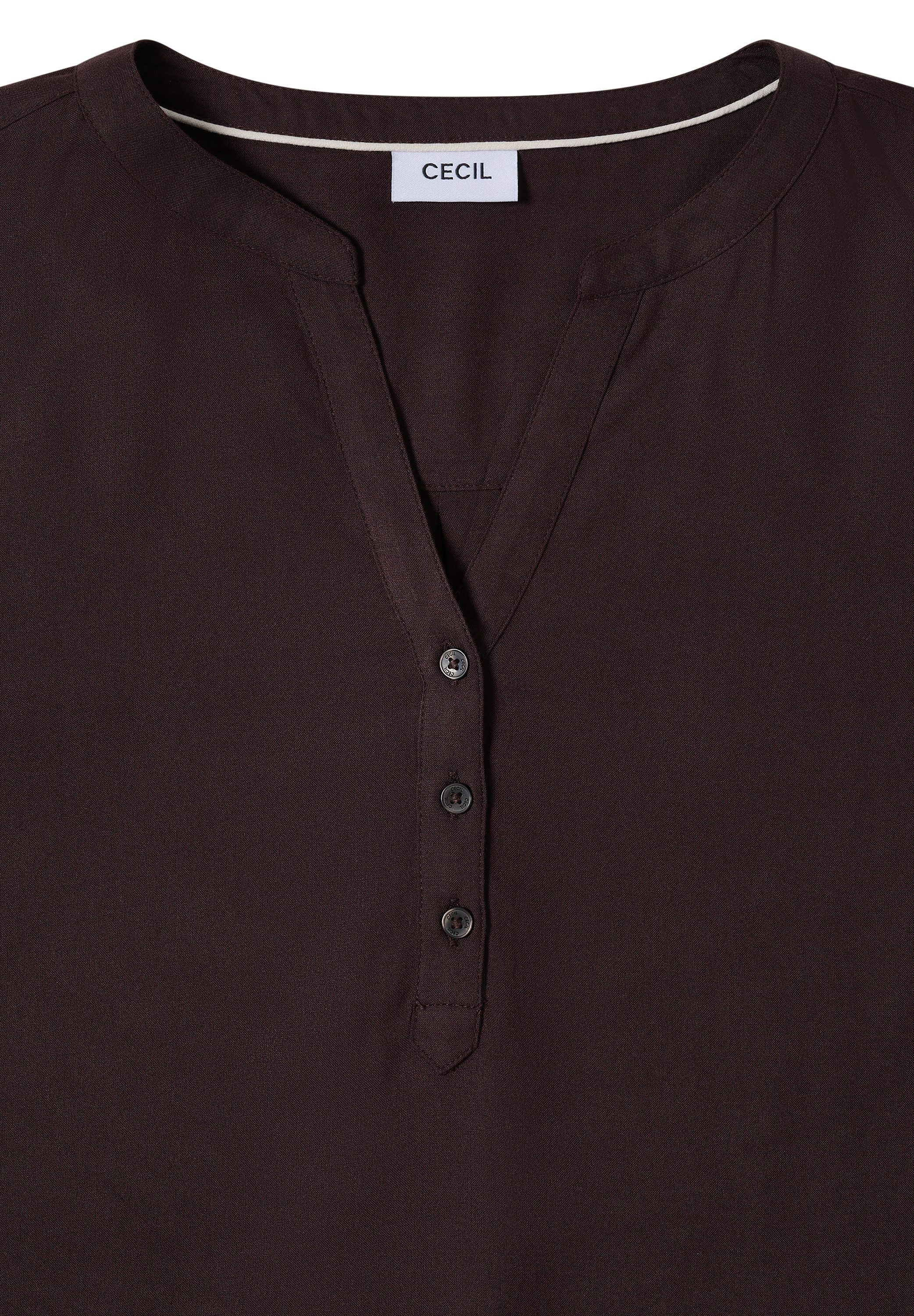 Cecil Blouse met lange mouwen Split Neck met decoratieve knoopsluiting