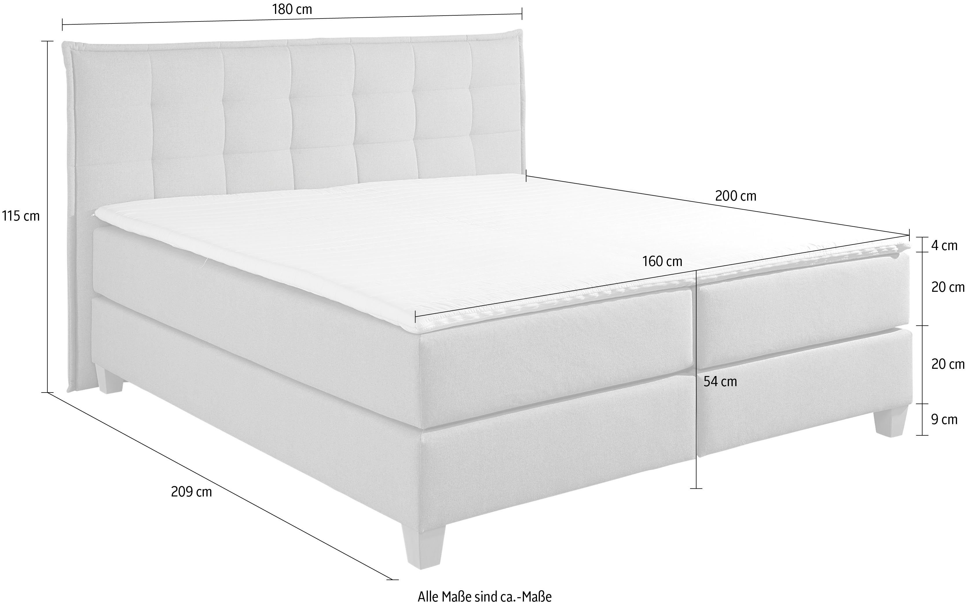 Home affaire Boxspring inclusief topmatras van comfortschuim