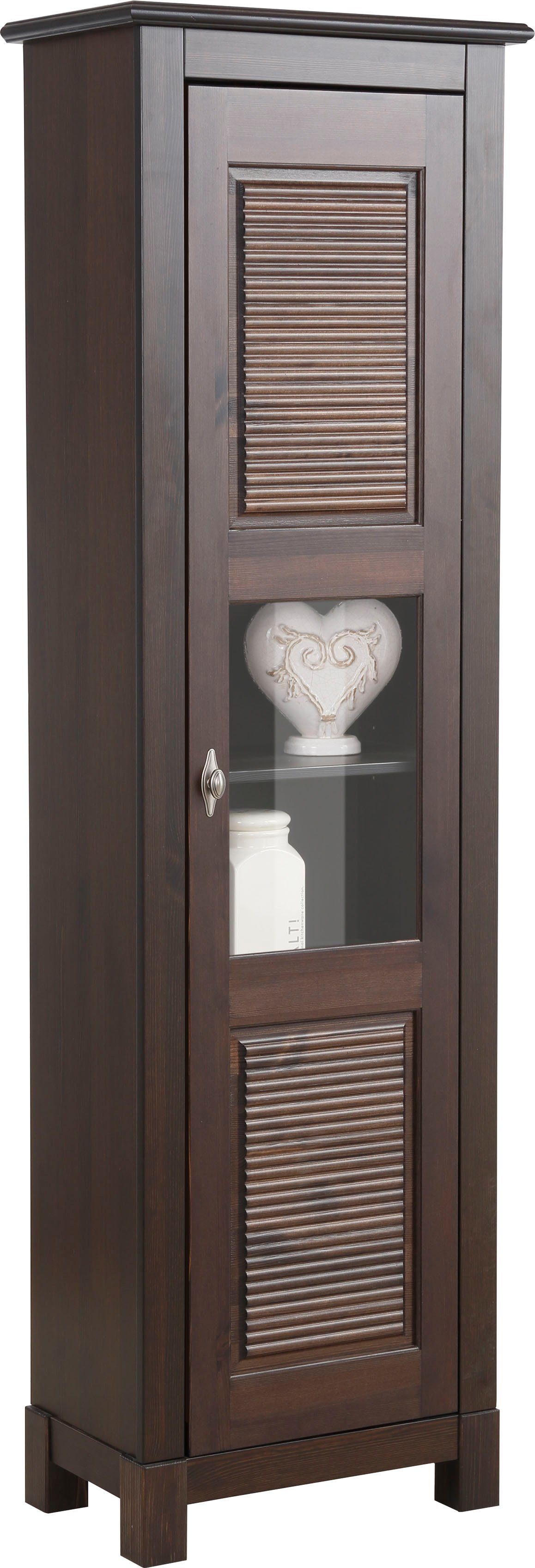 Home affaire Vitrinekast Rauna Hoogte 180 cm, van massief grenen