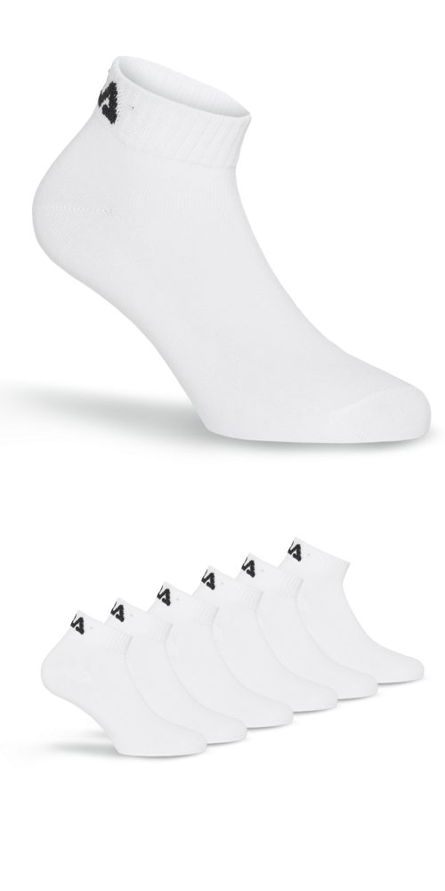 Fila Korte sokken UNISEX INVISIBLE PLAIN SOCKS Katoenmengsel, ribboorden, platte teennaad (6 paar, Set van 6)