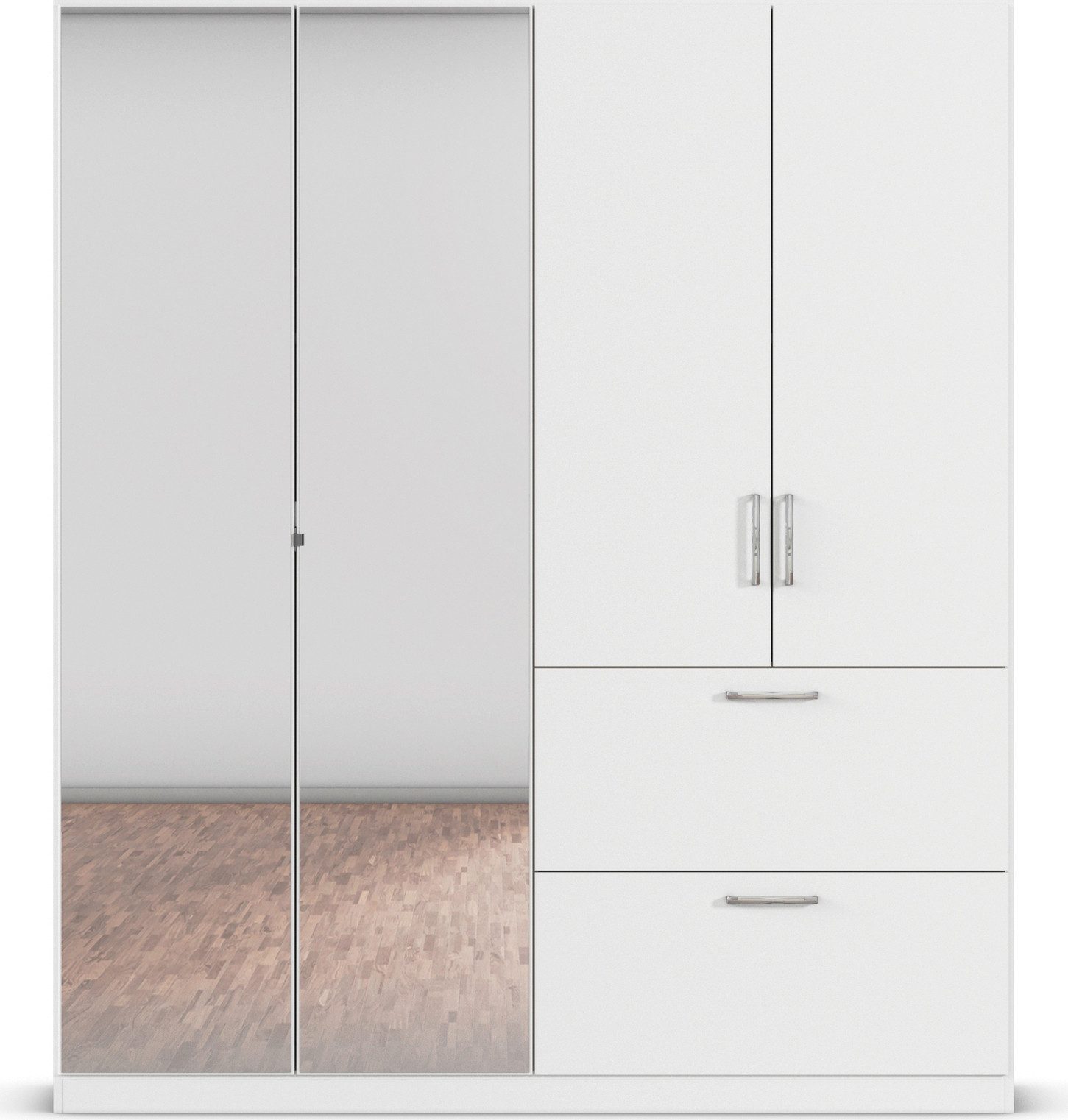 rauch Draaideurkast Kledingkast Kast Garderobe Slaapkamerkast PADUA volledig gemonteerde spiegeldeuren, twee grote lades made in germany